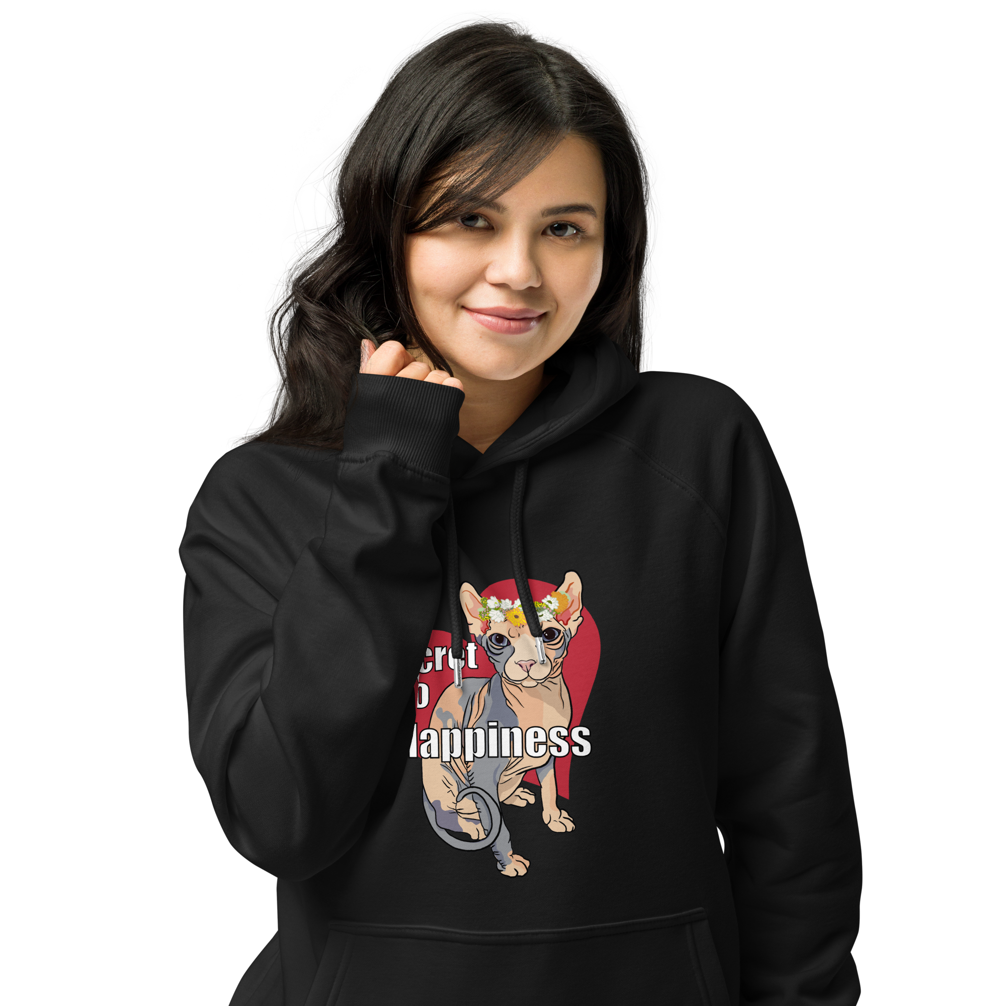"MY SECRET TO HAPPINESS" ECO HOODIE