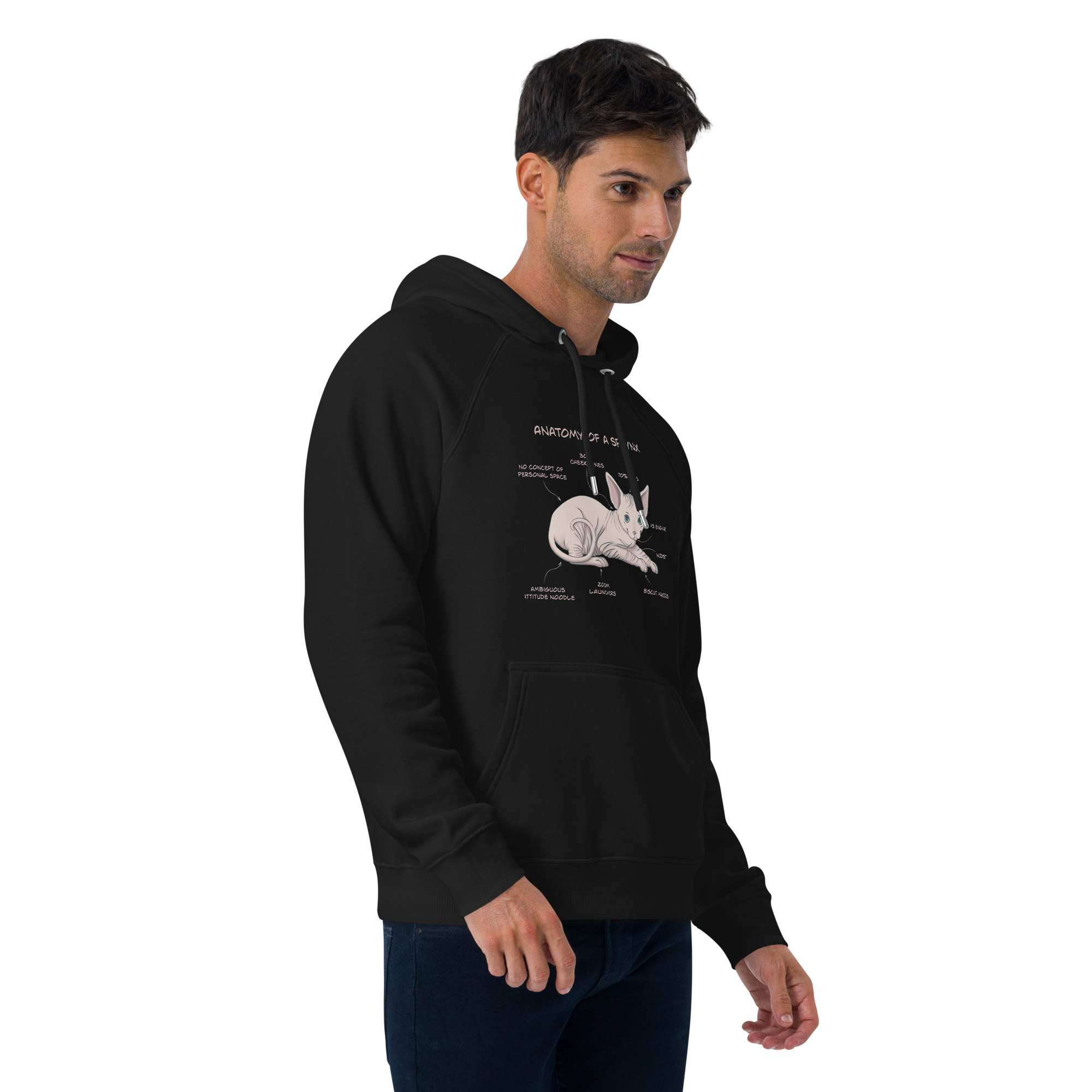 "ANATOMY OF A SPHYNX" UNISEX ECO HOODIE