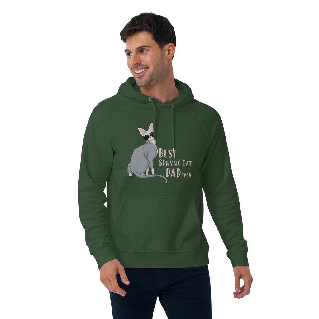 "BEST SPHYNX CAT DAD" UNISEX ECO HOODIE