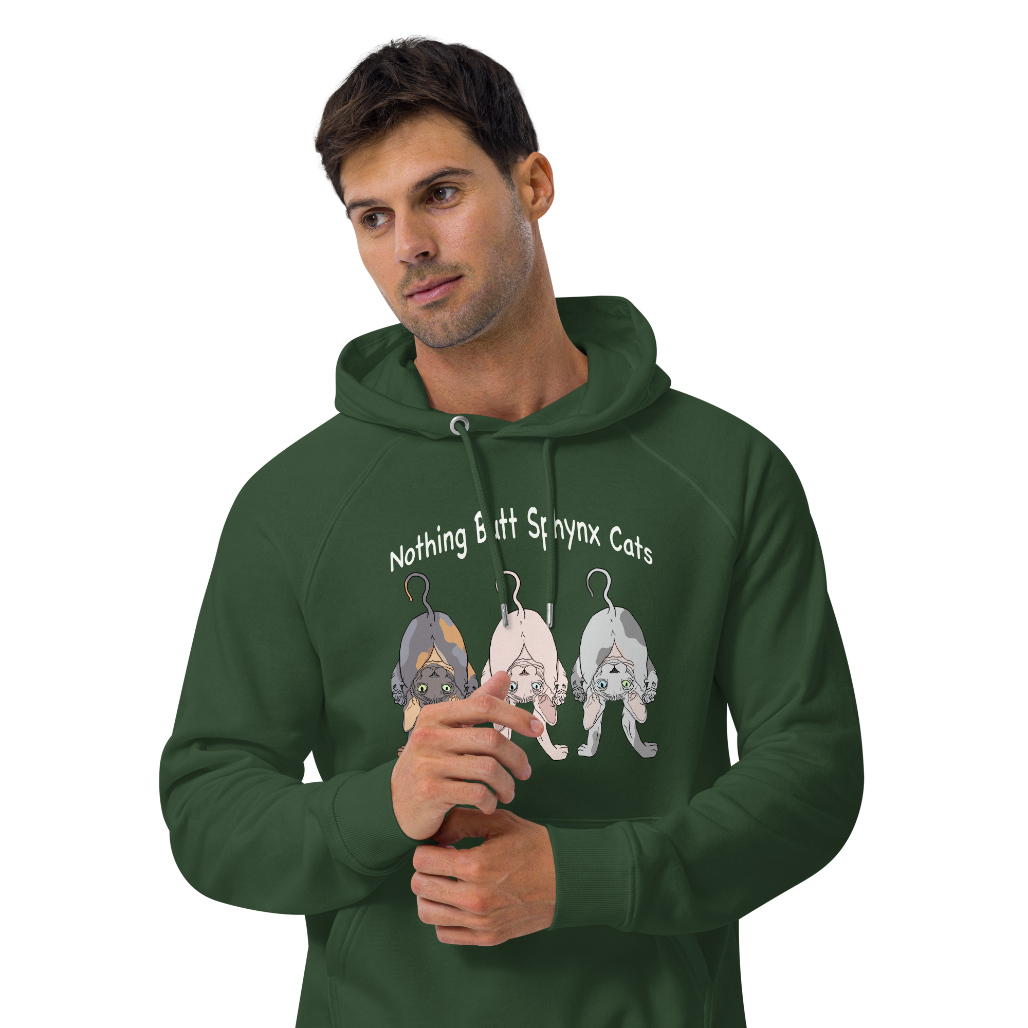 "NOTHING BUTT SPHYNX CATS" UNISEX ECO HOODIE