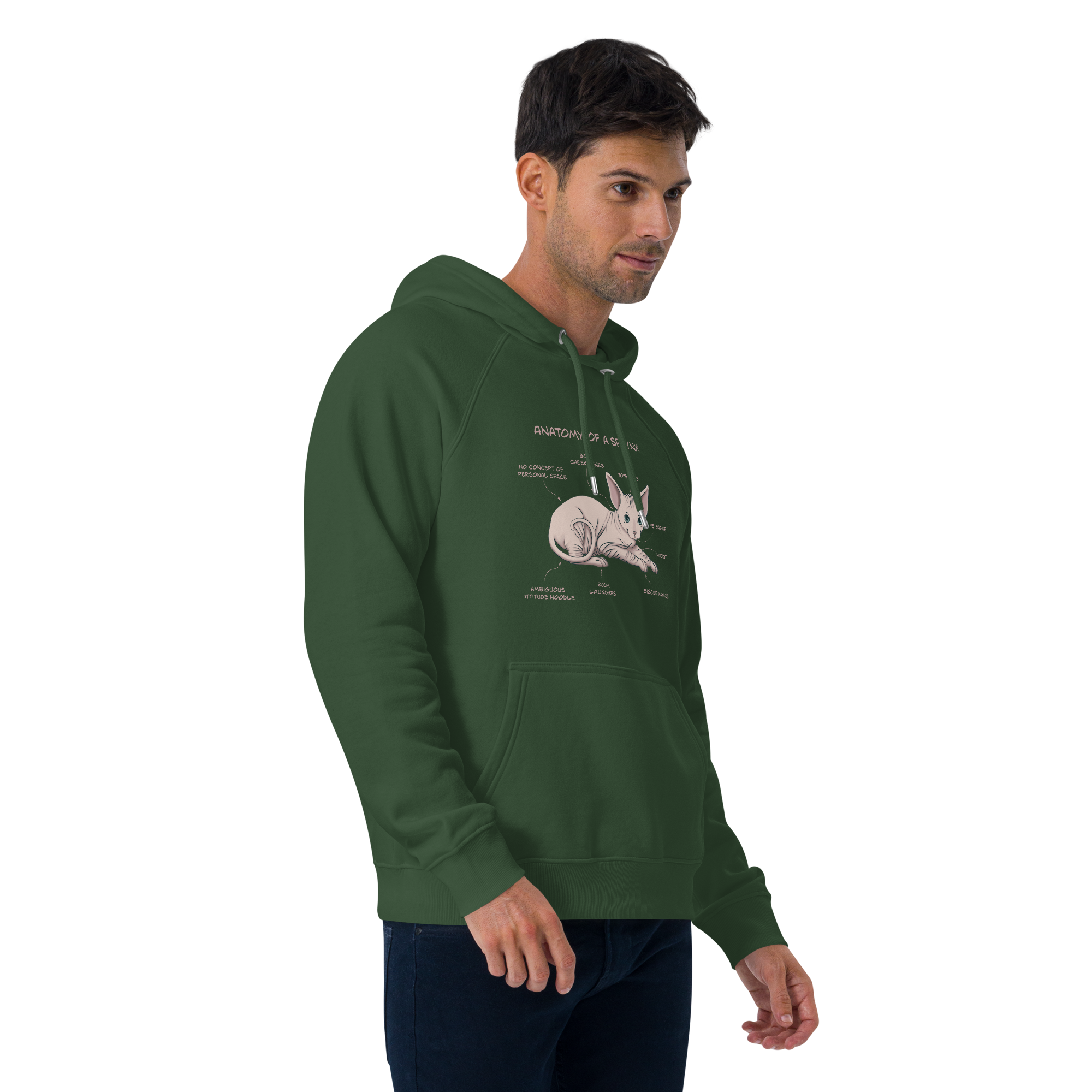 "ANATOMY OF A SPHYNX" UNISEX ECO HOODIE