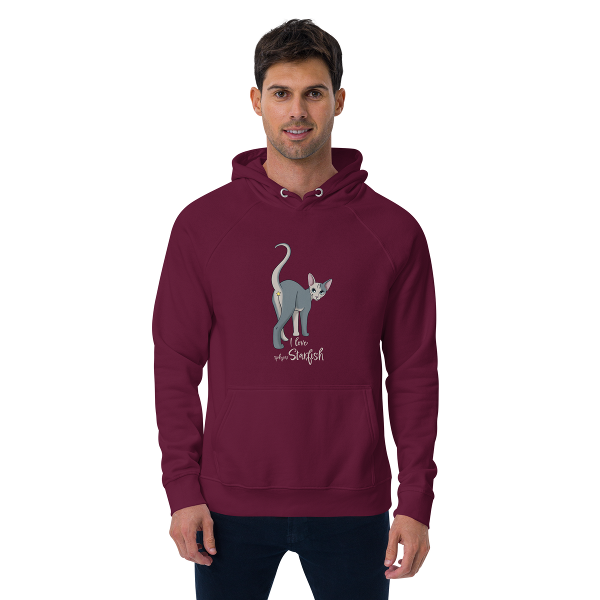 "I LOVE SPHYNX STARFISH" UNISEX ECO HOODIE
