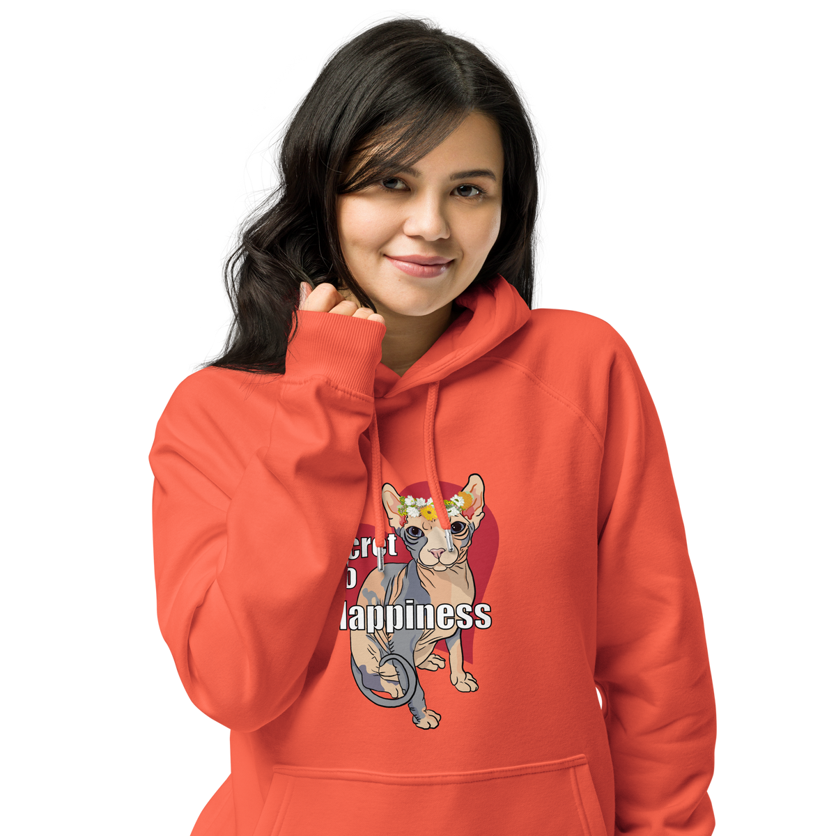 "MY SECRET TO HAPPINESS" ECO HOODIE