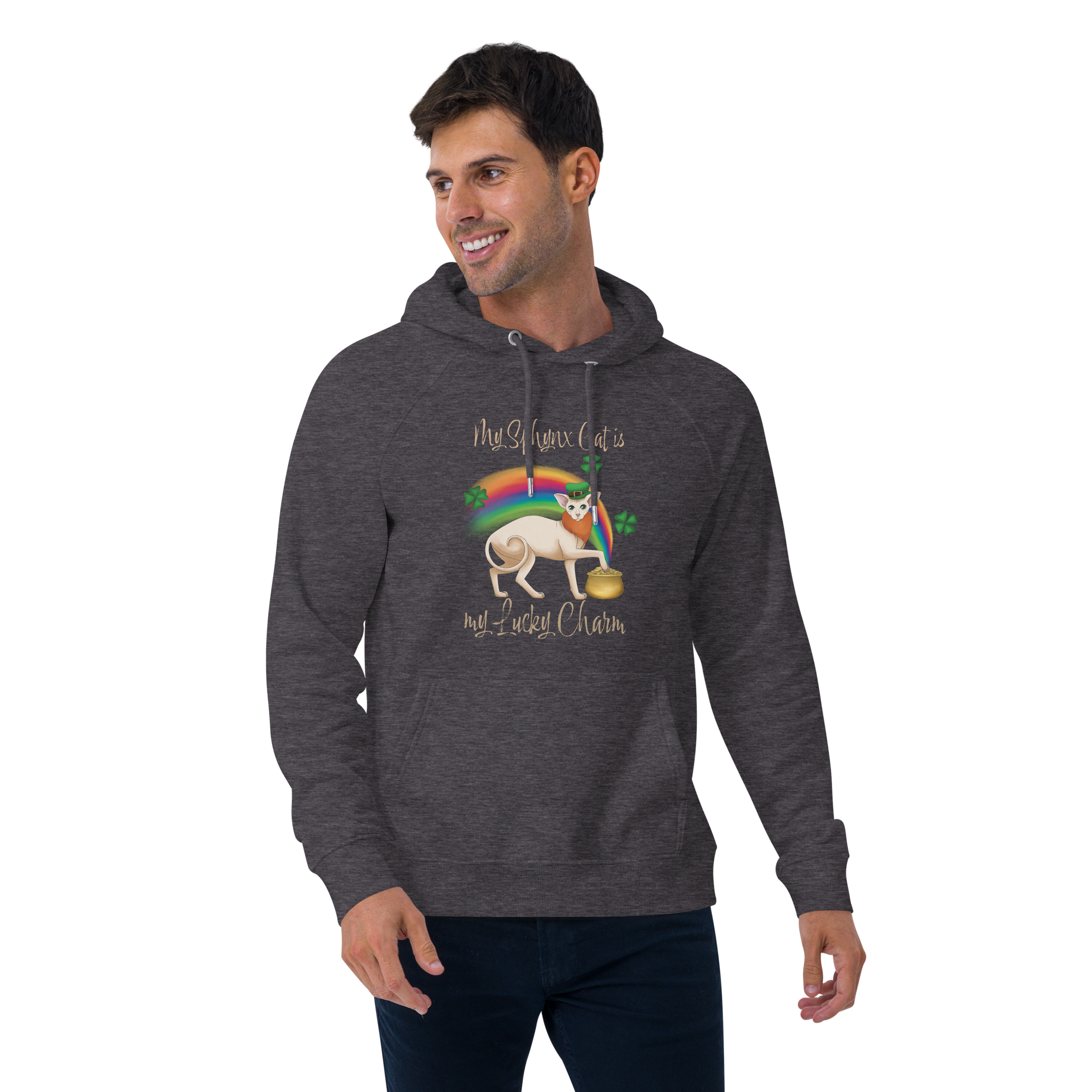 "MY SPHYNX IS MY LUCKY CHARM" UNISEX ECO HOODIE