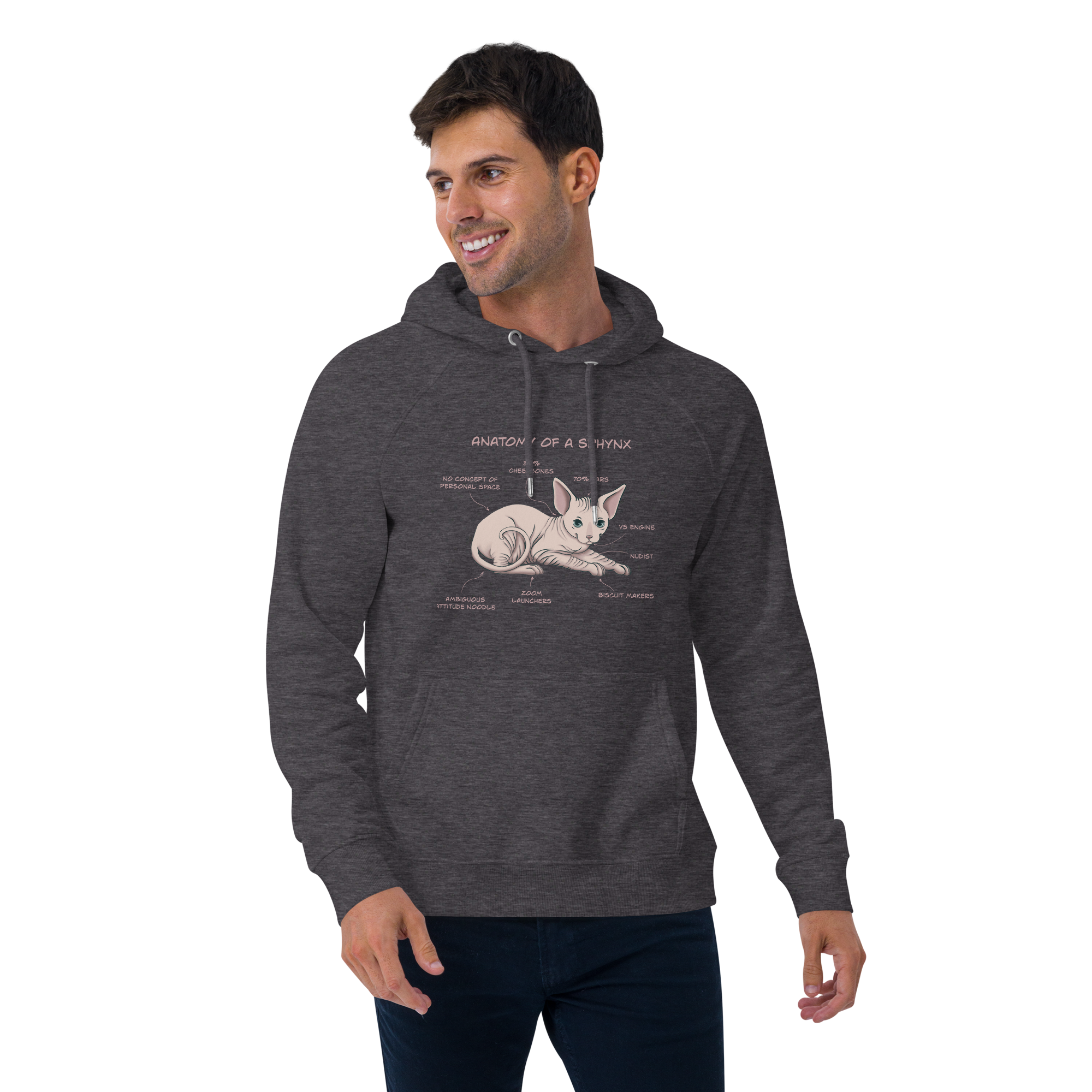 "ANATOMY OF A SPHYNX" UNISEX ECO HOODIE