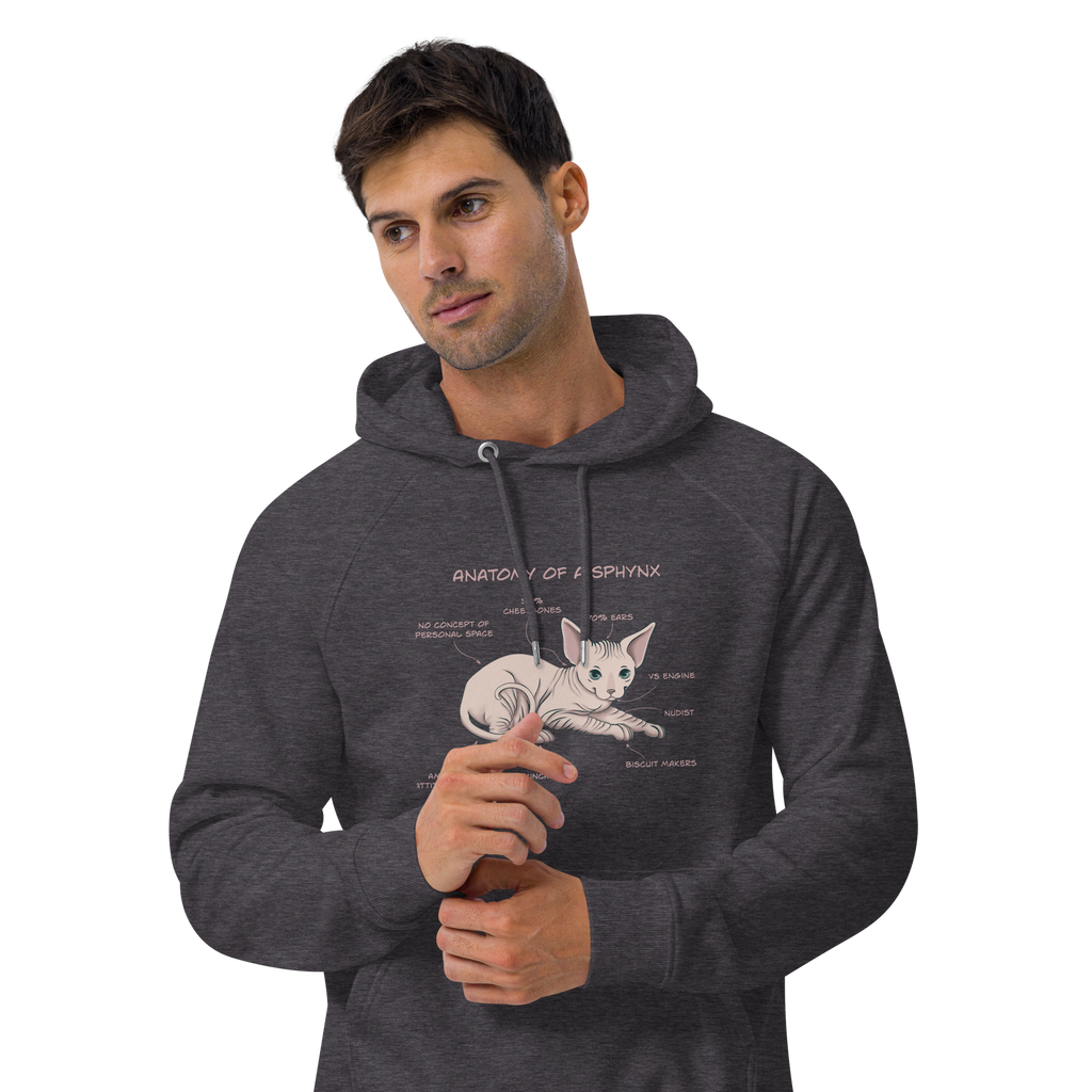 "ANATOMY OF A SPHYNX" UNISEX ECO HOODIE