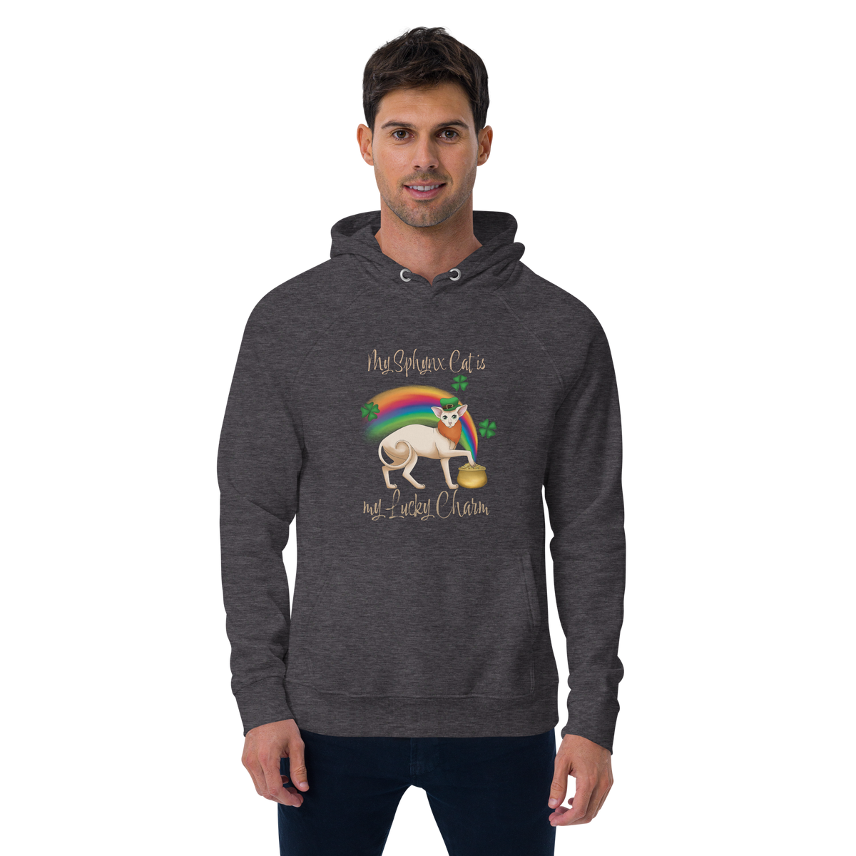 "MY SPHYNX IS MY LUCKY CHARM" UNISEX ECO HOODIE