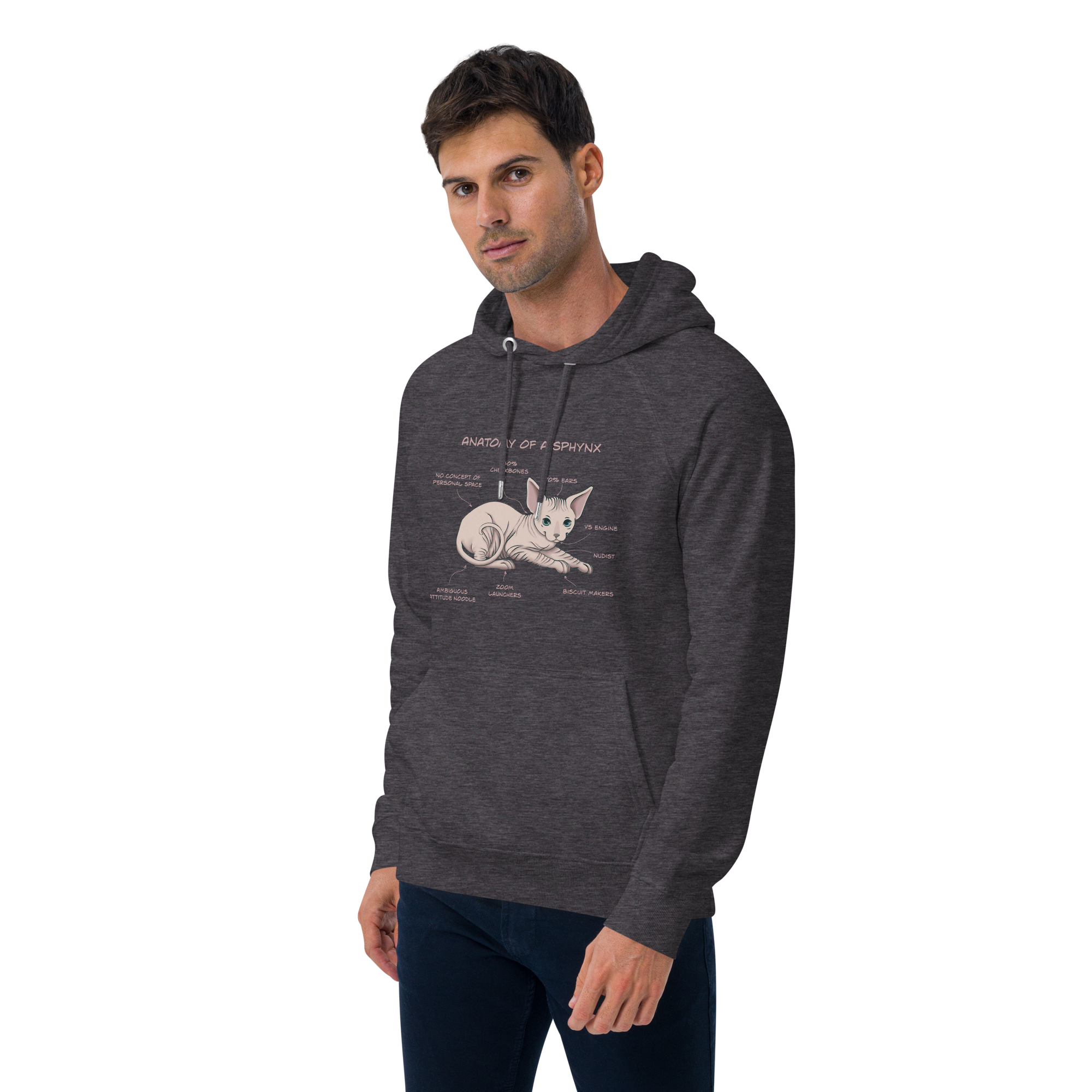 "ANATOMY OF A SPHYNX" UNISEX ECO HOODIE