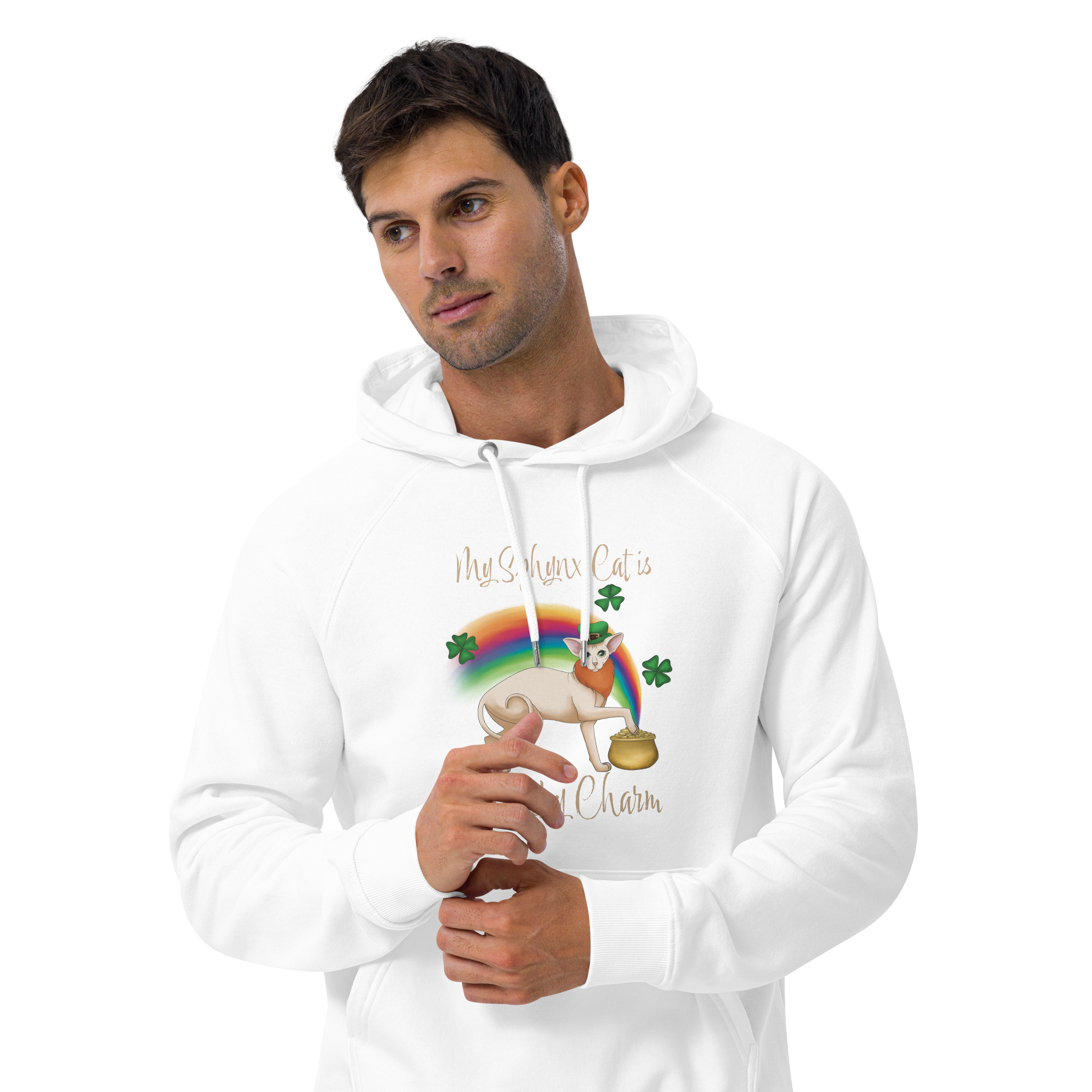 "MY SPHYNX IS MY LUCKY CHARM" UNISEX ECO HOODIE