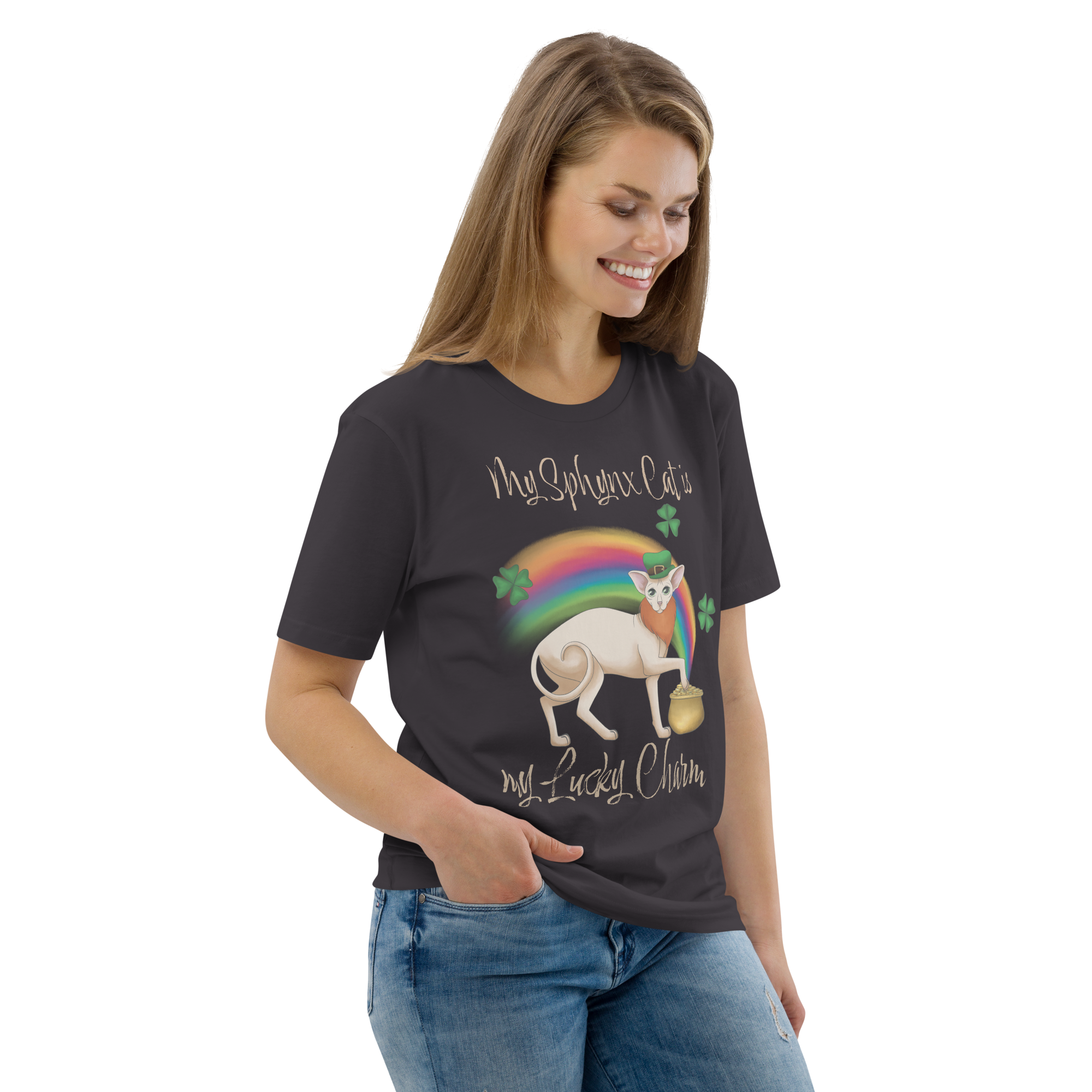 "MY SPHYNX CAT IS MY LUCKY CHARM" - UNISEX TEE