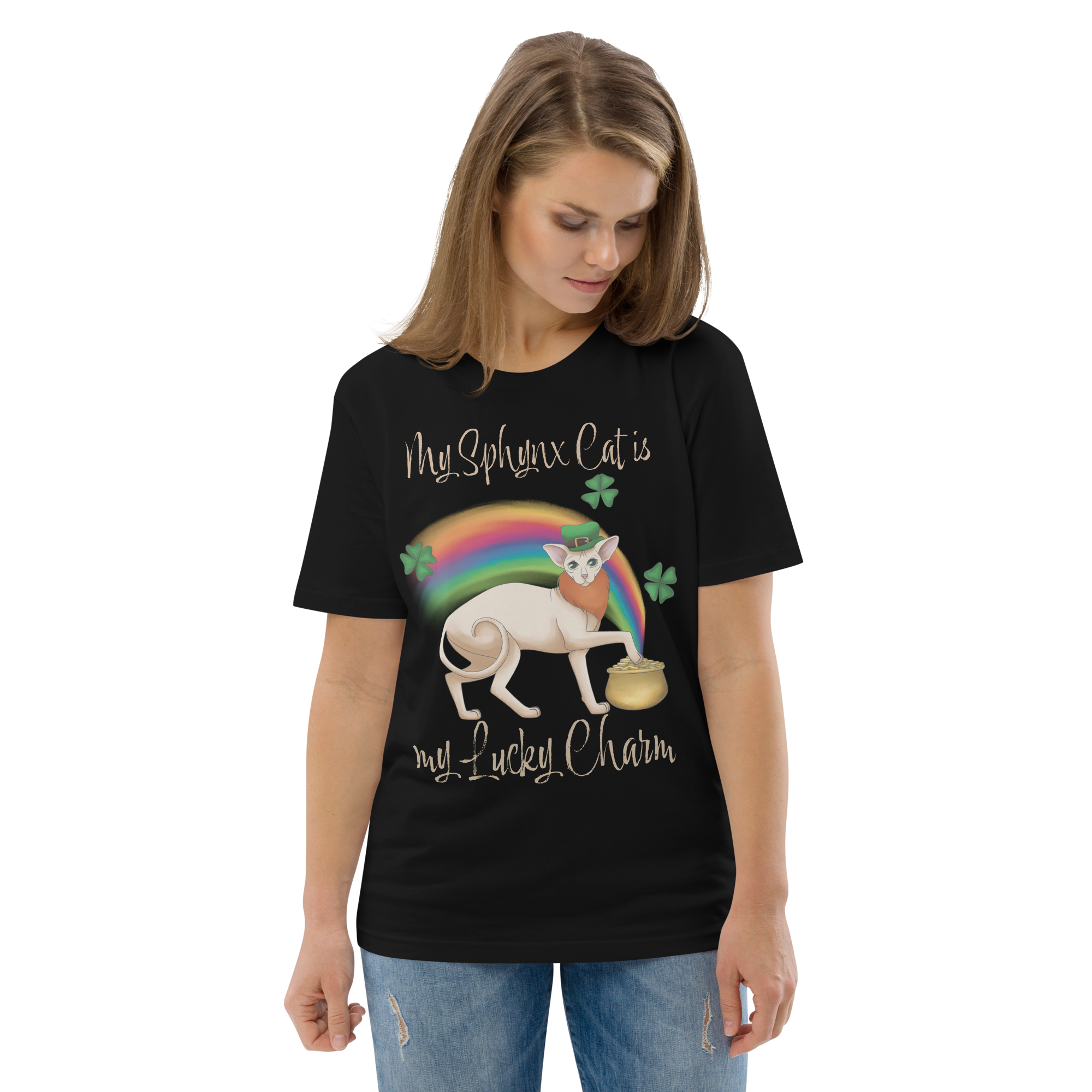 "MY SPHYNX CAT IS MY LUCKY CHARM" - UNISEX TEE