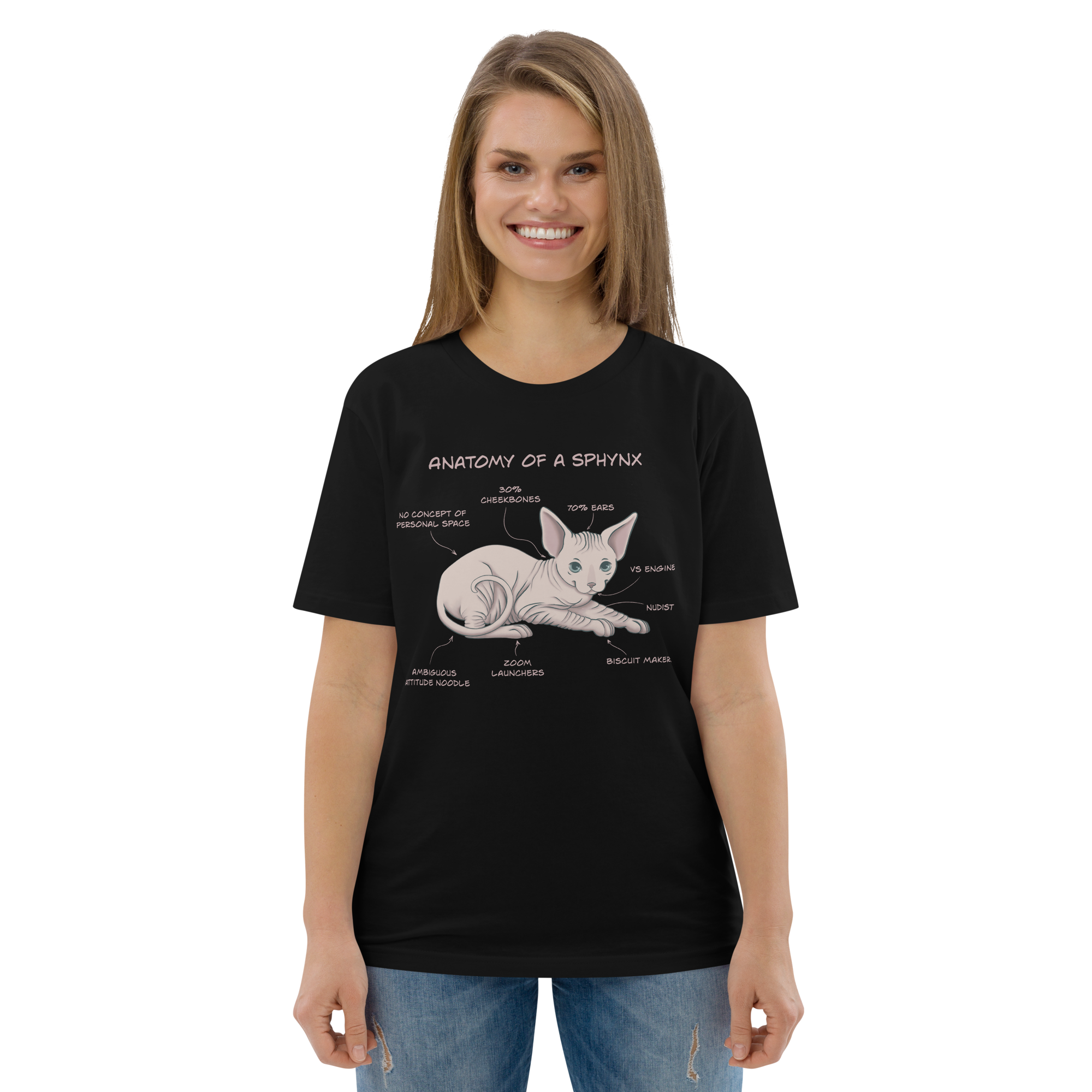 "ANATOMY OF A SPHYNX" UNISEX ORGANIC TEE