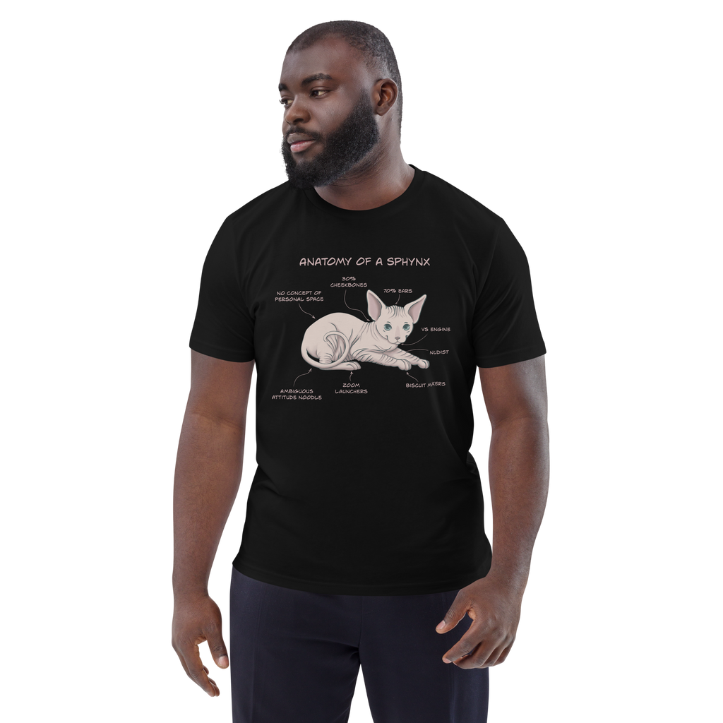 "ANATOMY OF A SPHYNX" UNISEX ORGANIC TEE