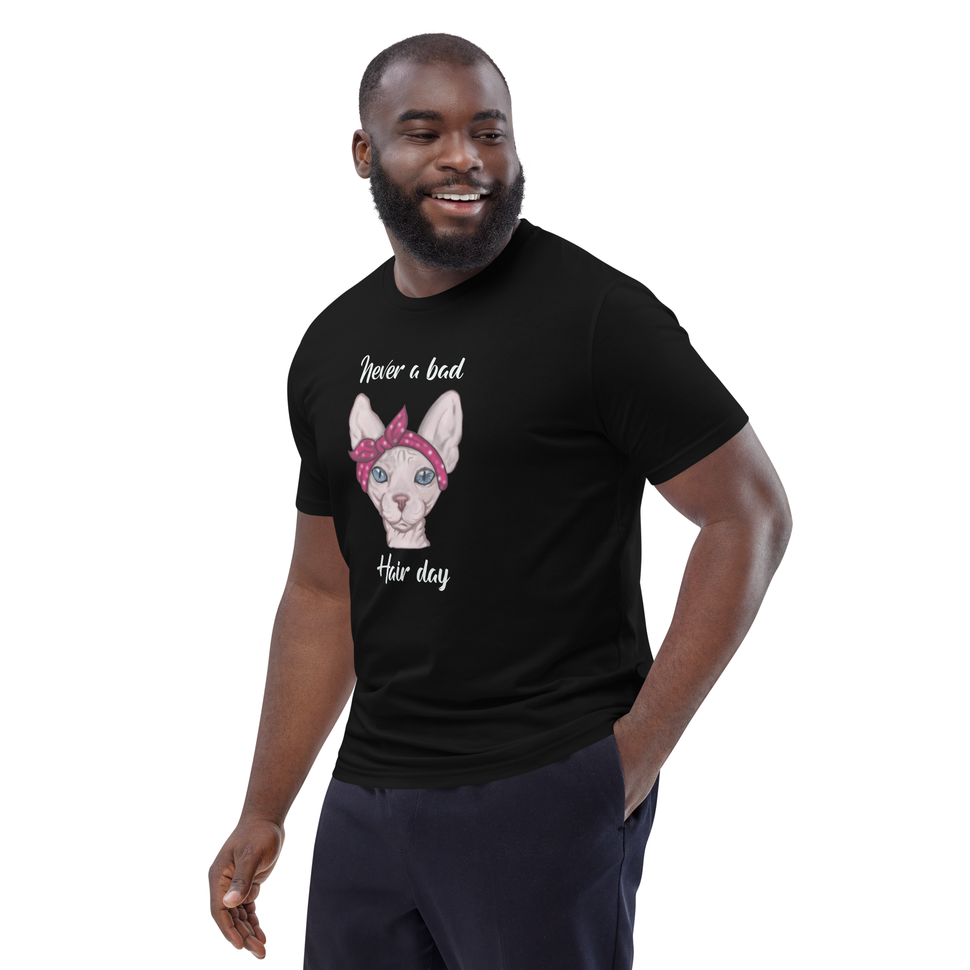 "NEVER A BAD HAIR DAY" UNISEX ECO TEE