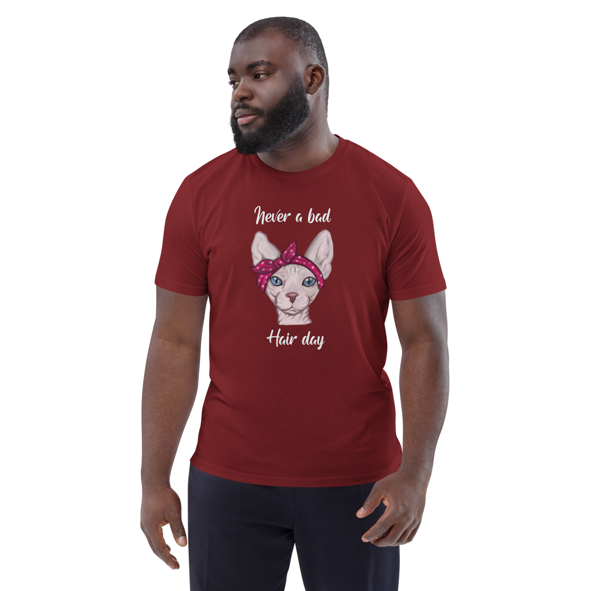 "NEVER A BAD HAIR DAY" UNISEX ECO TEE
