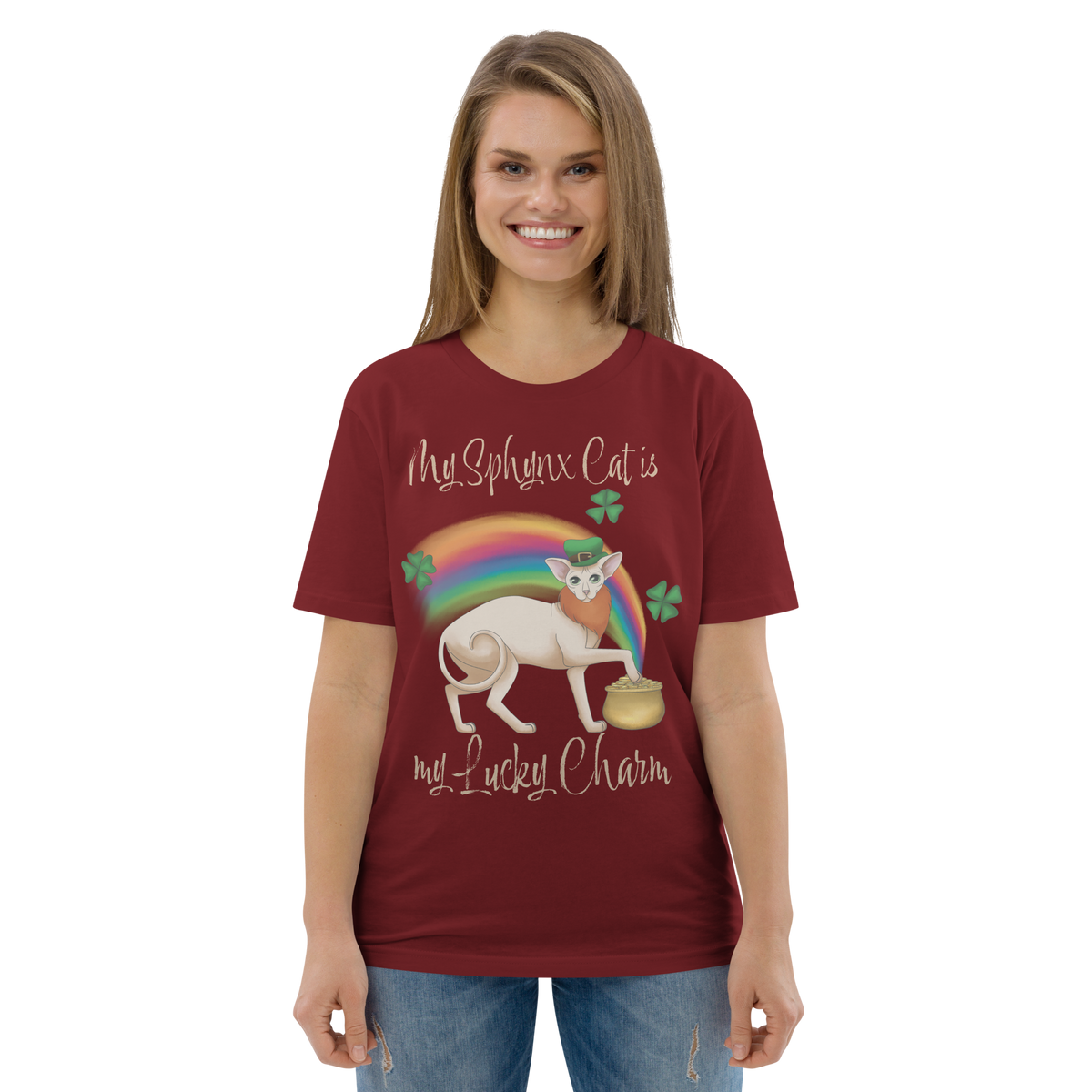 "MY SPHYNX CAT IS MY LUCKY CHARM" - UNISEX TEE