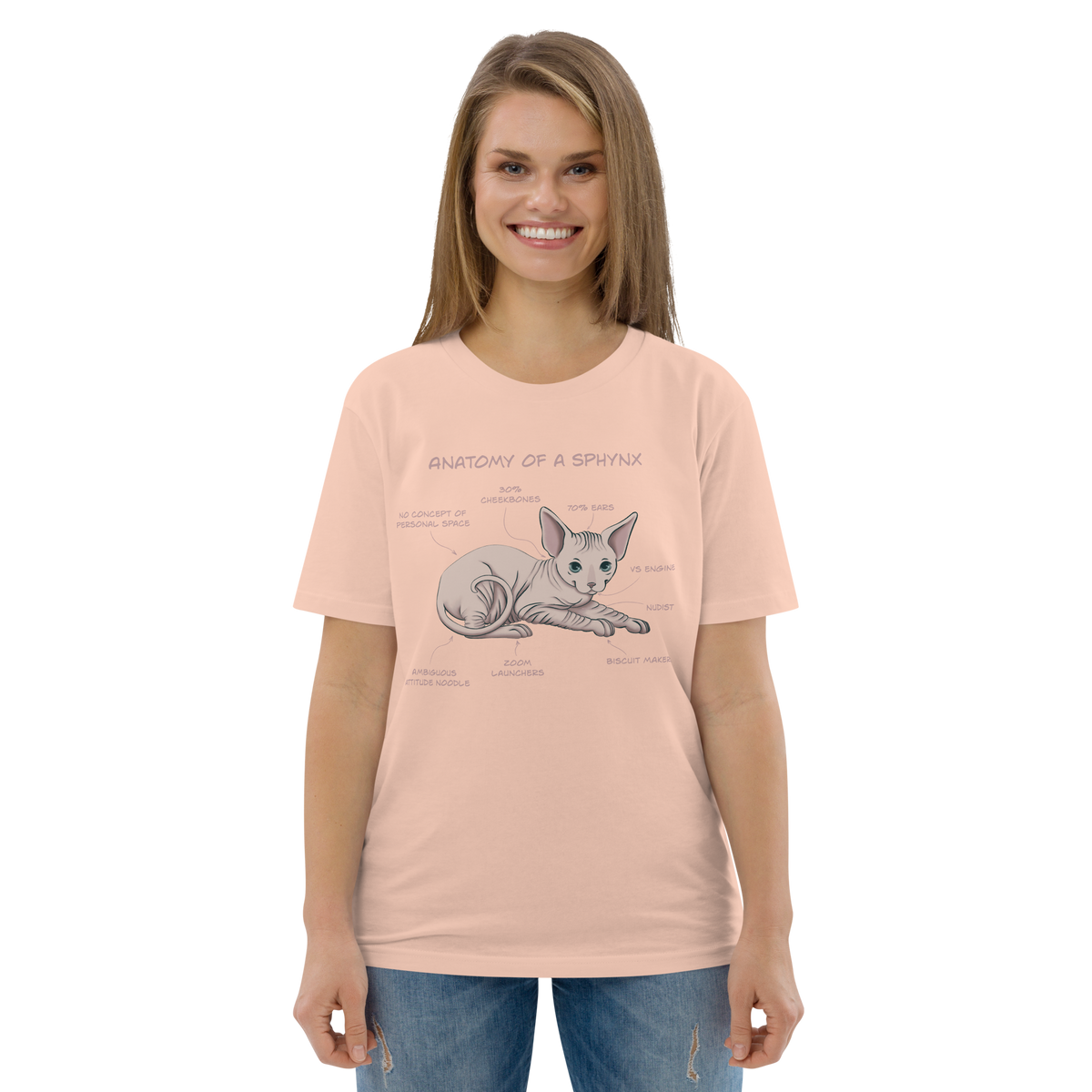"ANATOMY OF A SPHYNX" UNISEX ORGANIC TEE