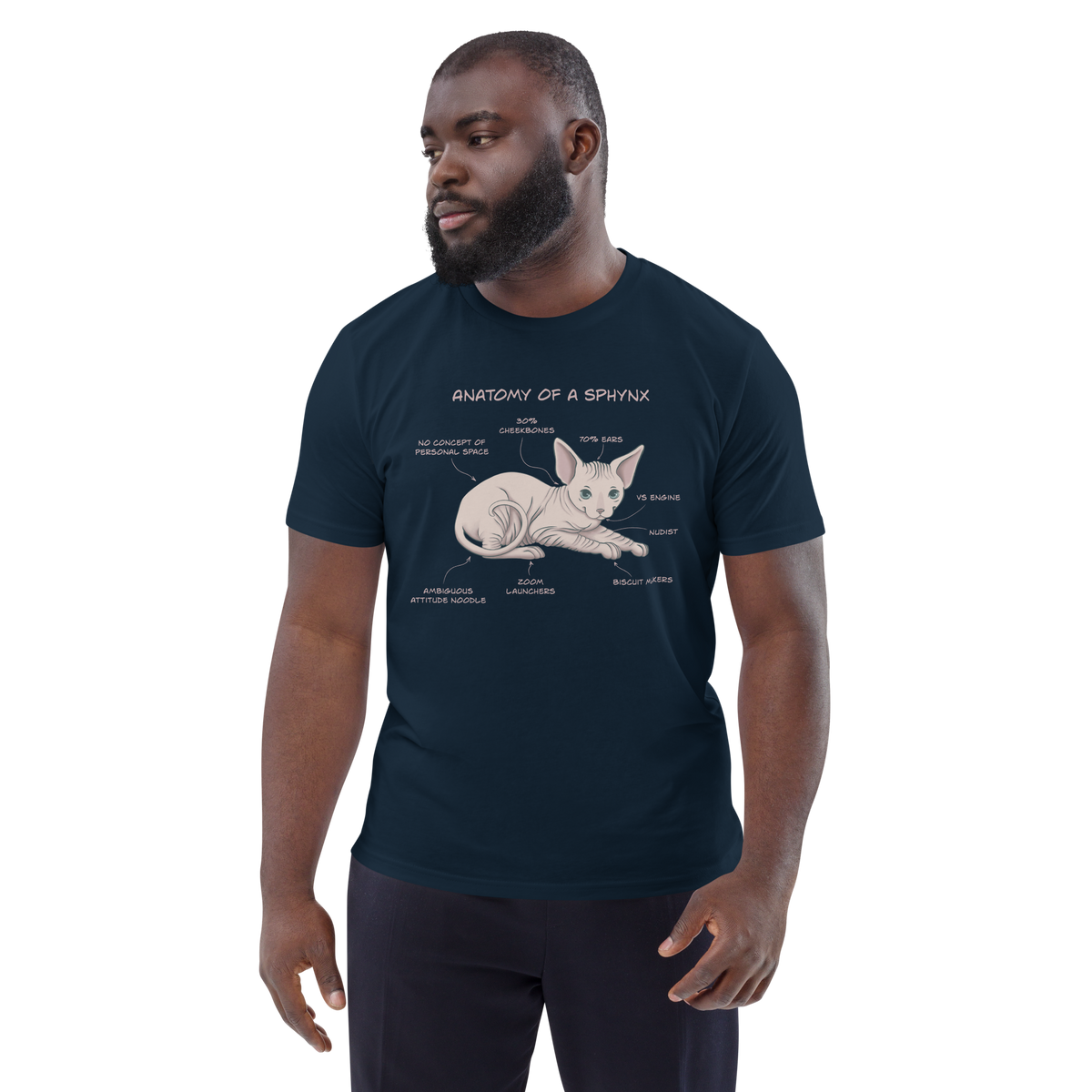 "ANATOMY OF A SPHYNX" UNISEX ORGANIC TEE