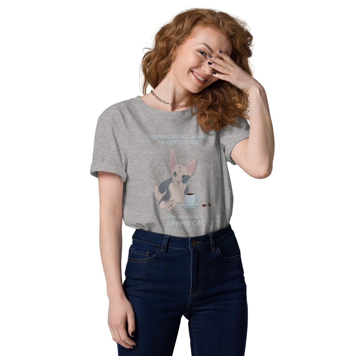"WOMAN CAN'T SURVIVE ON COFFEE ALONE" WOMAN'S ECO TEE