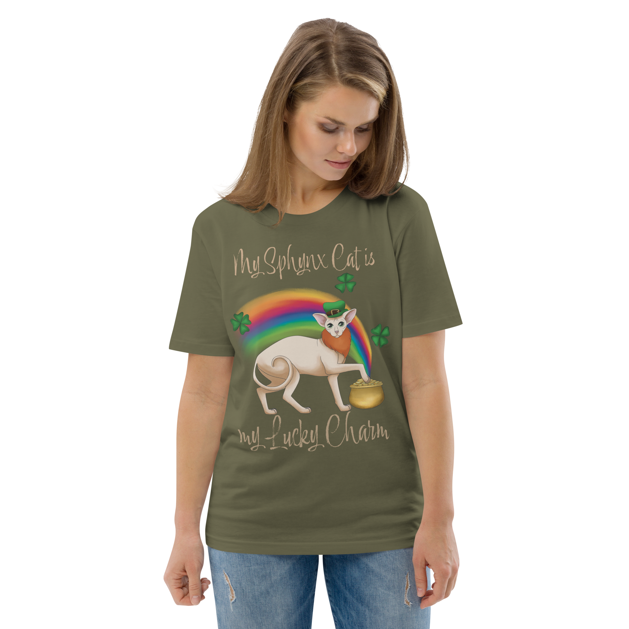 "MY SPHYNX CAT IS MY LUCKY CHARM" - UNISEX TEE