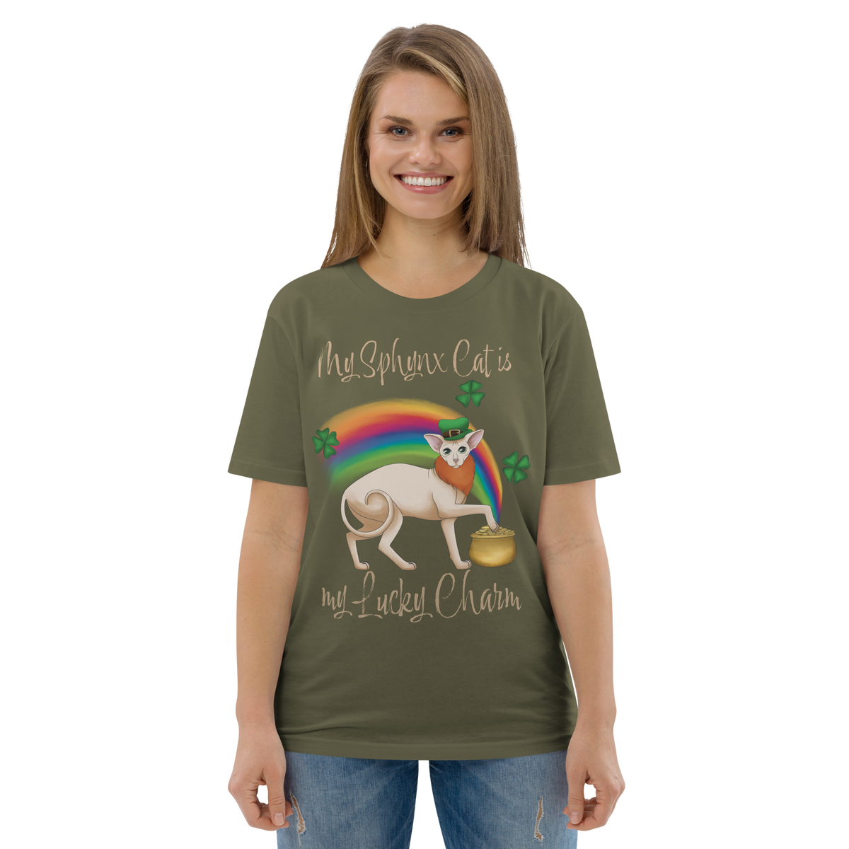 "MY SPHYNX CAT IS MY LUCKY CHARM" - UNISEX TEE