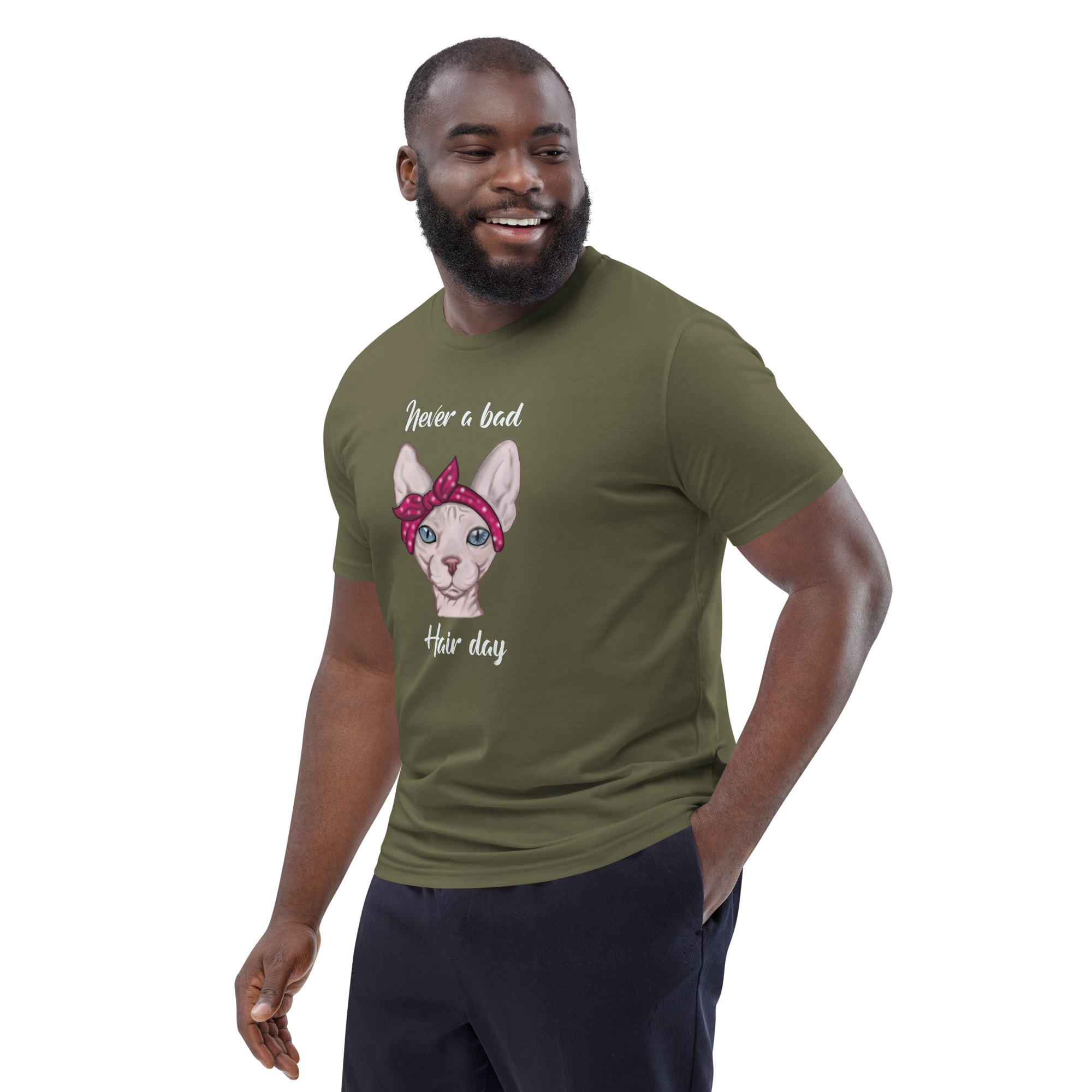 "NEVER A BAD HAIR DAY" UNISEX ECO TEE