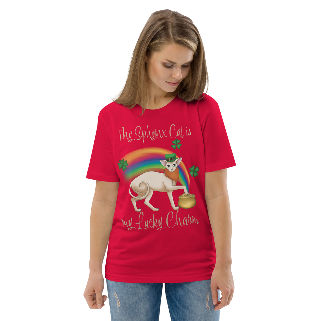 "MY SPHYNX CAT IS MY LUCKY CHARM" - UNISEX TEE