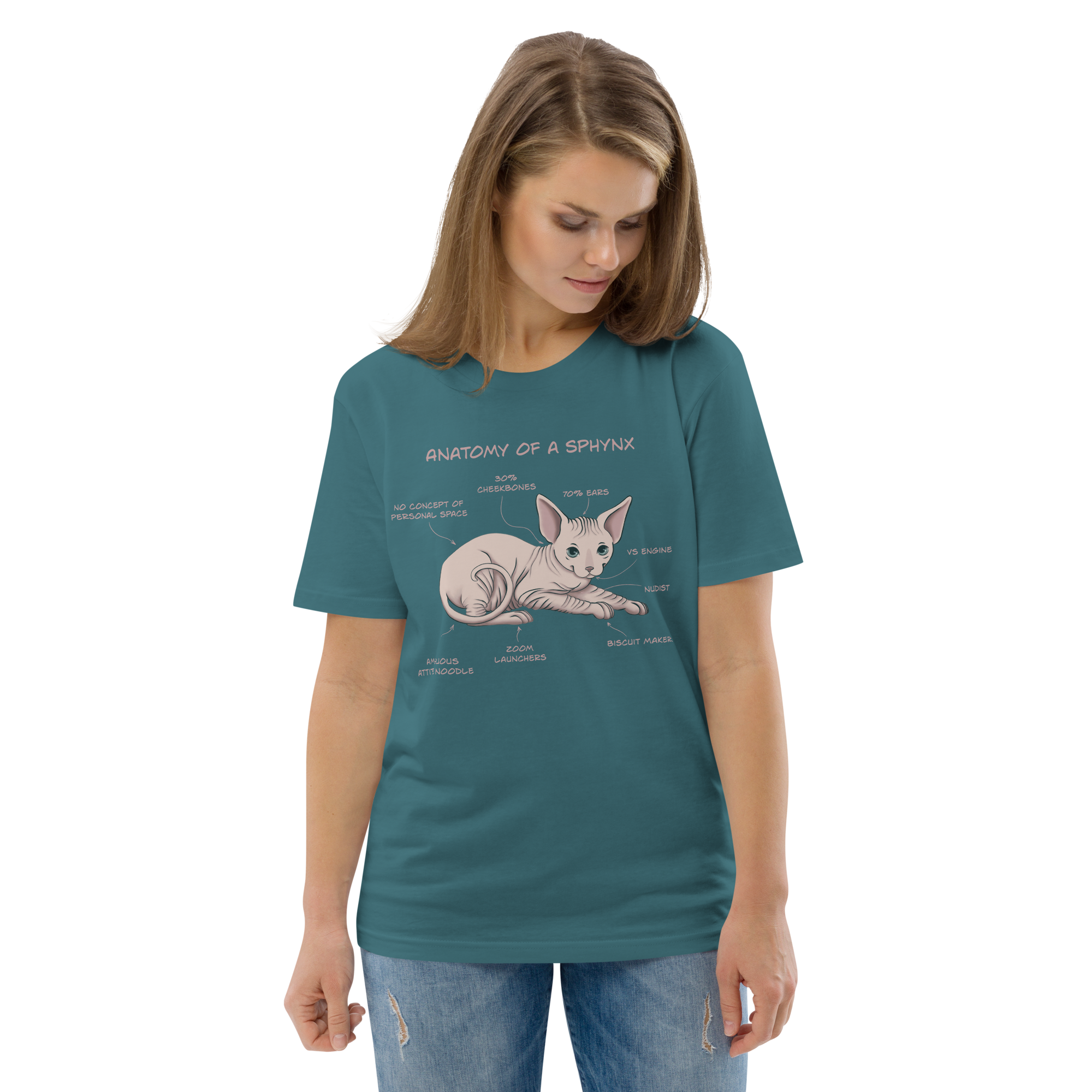 "ANATOMY OF A SPHYNX" UNISEX ORGANIC TEE