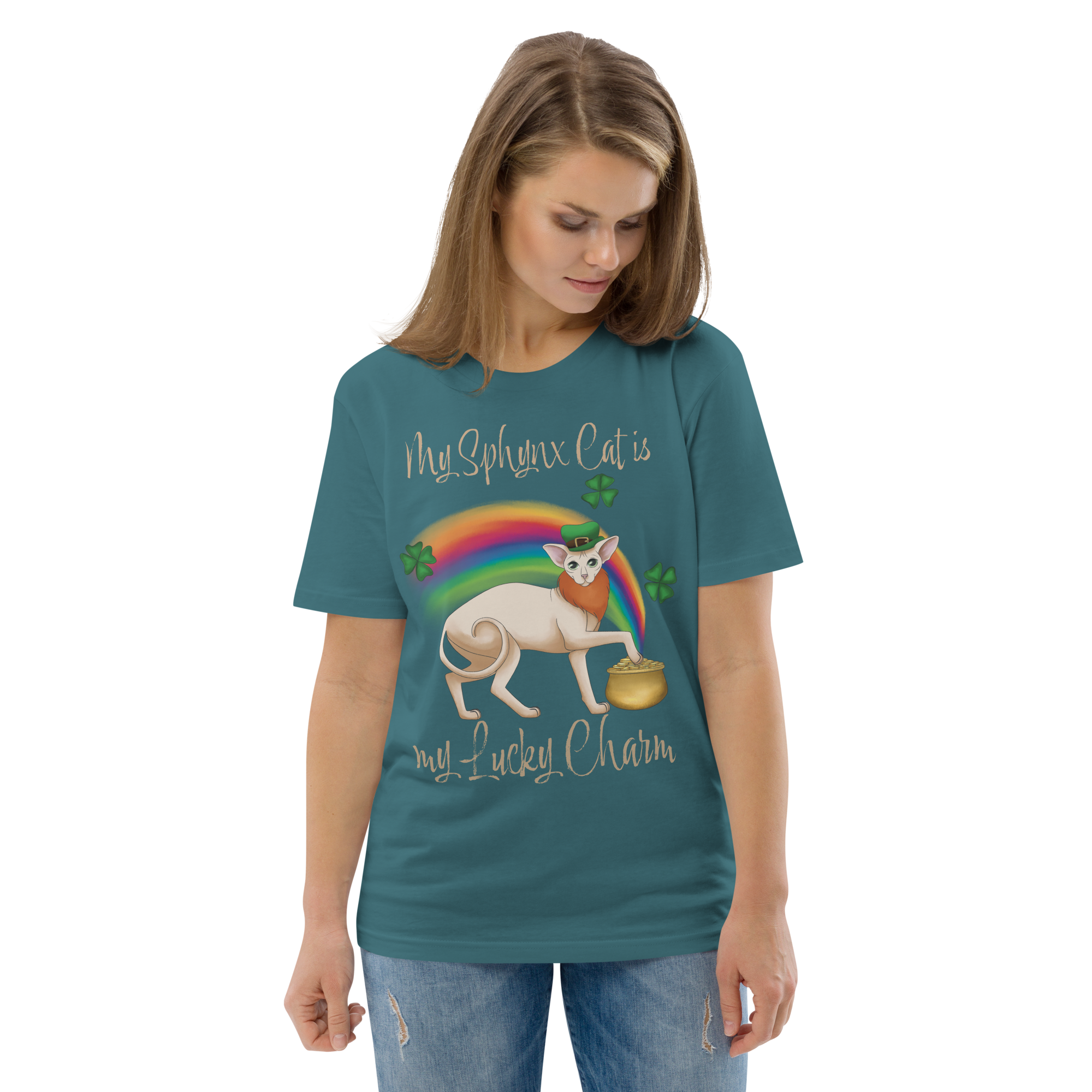 "MY SPHYNX CAT IS MY LUCKY CHARM" - UNISEX TEE