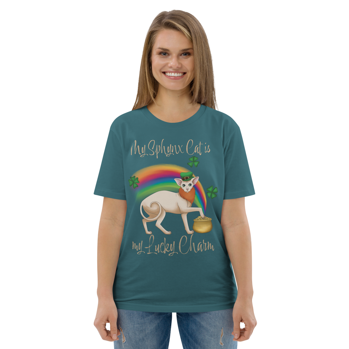 "MY SPHYNX CAT IS MY LUCKY CHARM" - UNISEX TEE
