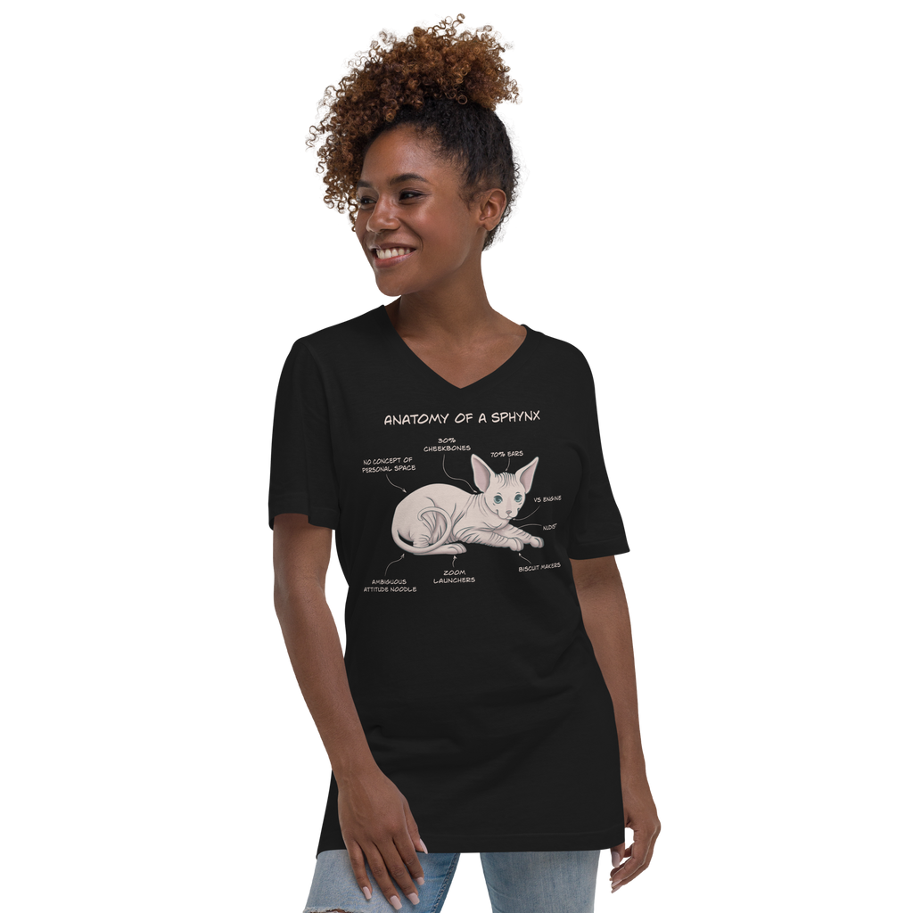 "ANATOMY OF A SPHYNX" WOMAN'S V-NECK TEE