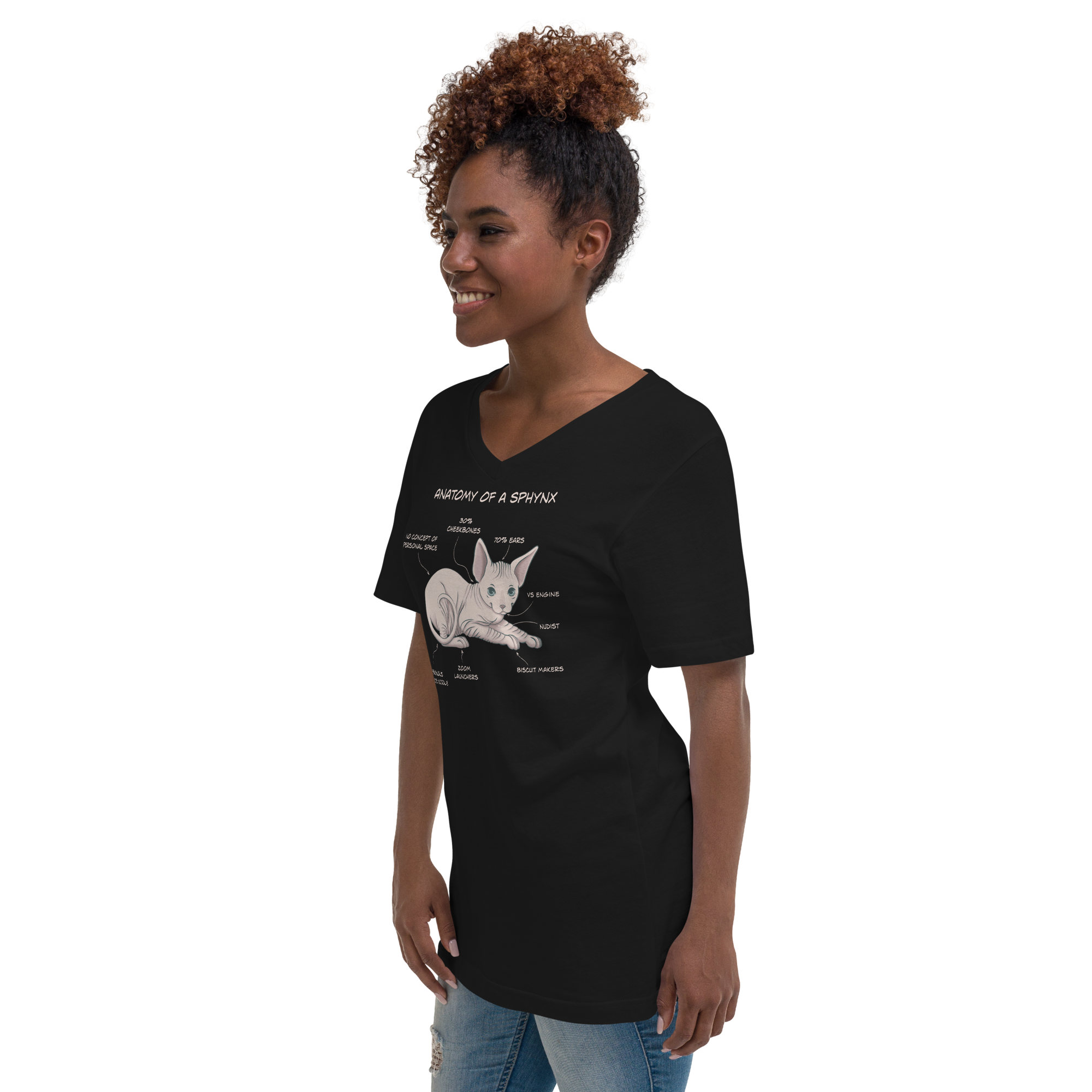 "ANATOMY OF A SPHYNX" WOMAN'S V-NECK TEE