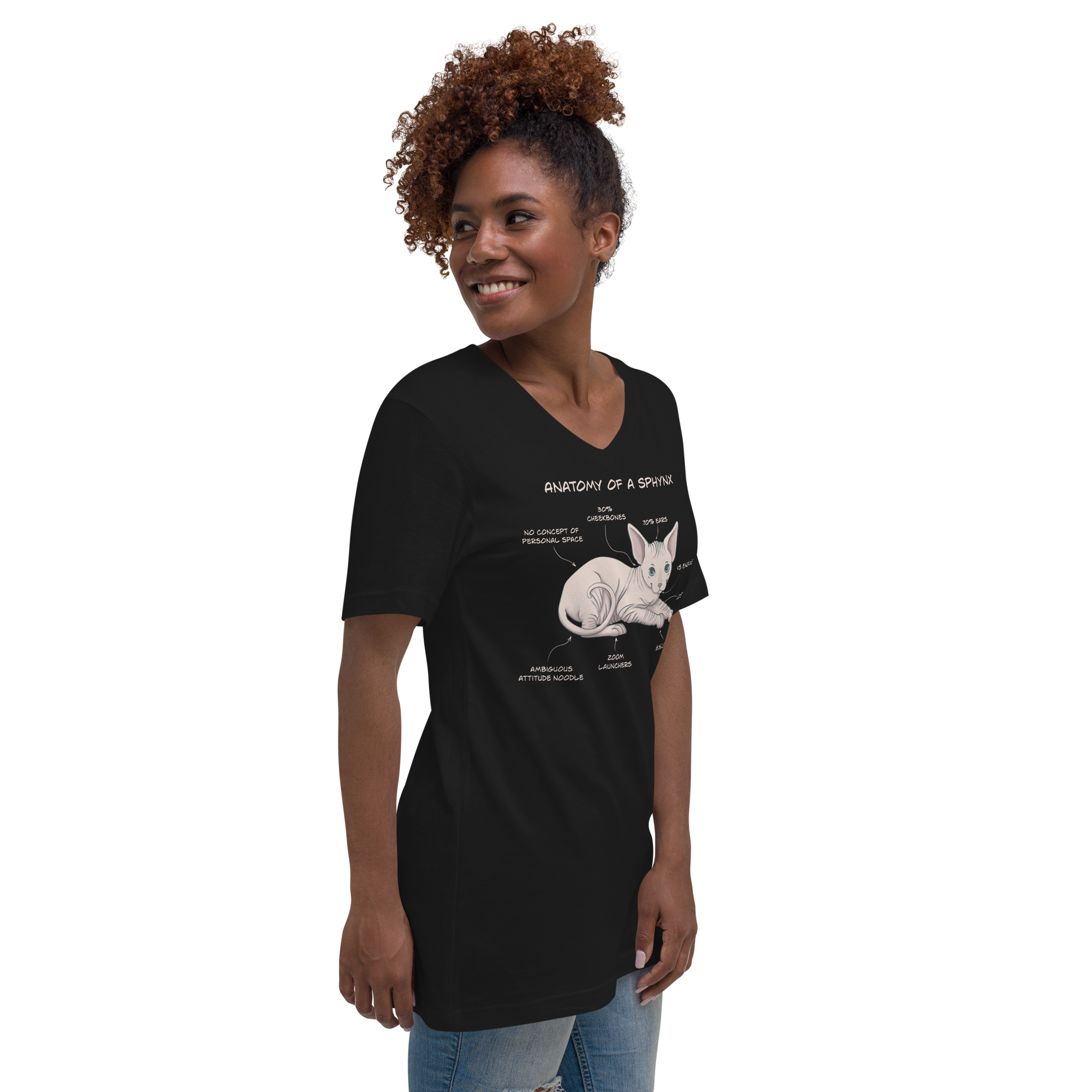 "ANATOMY OF A SPHYNX" WOMAN'S V-NECK TEE