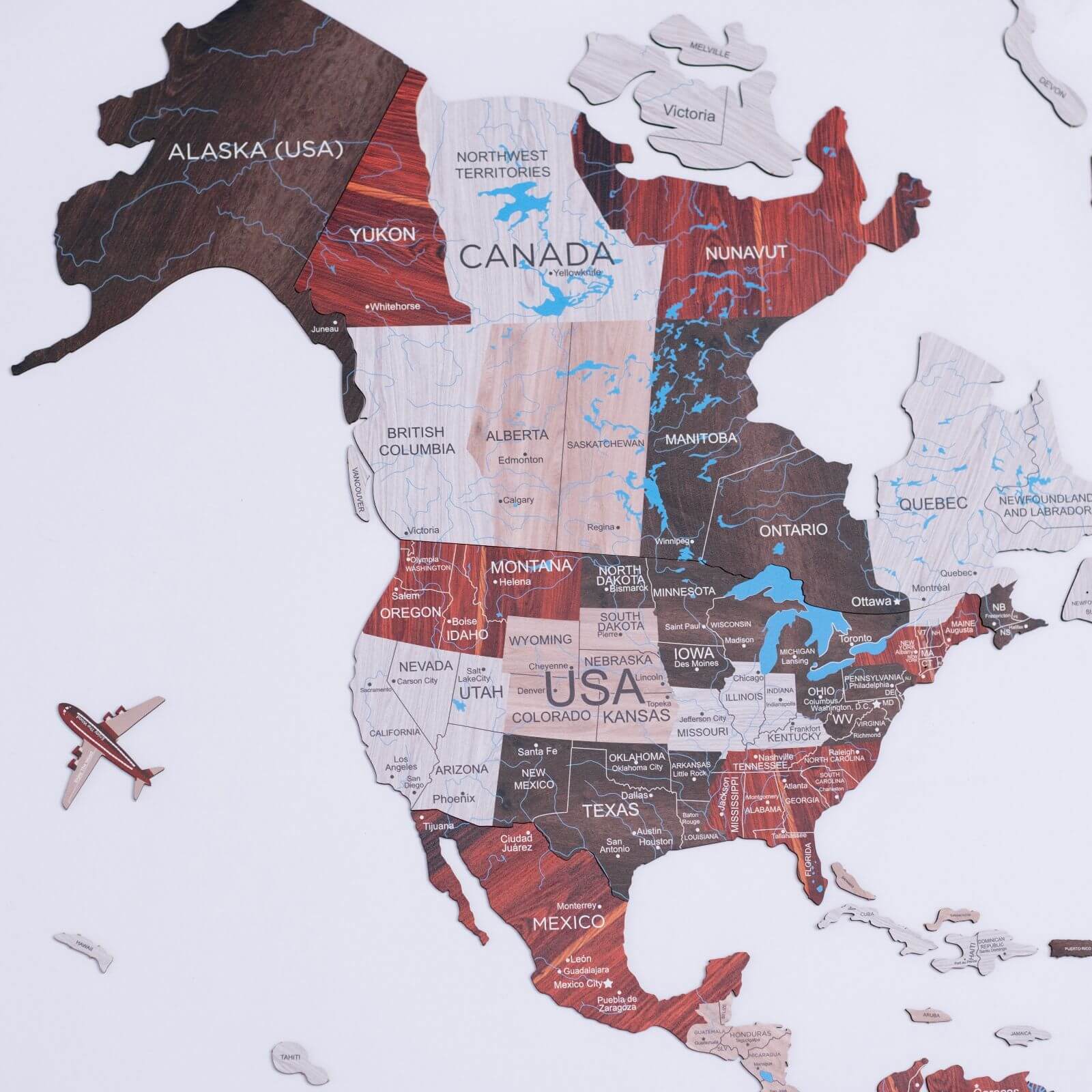 2D Wooden World Map Urban