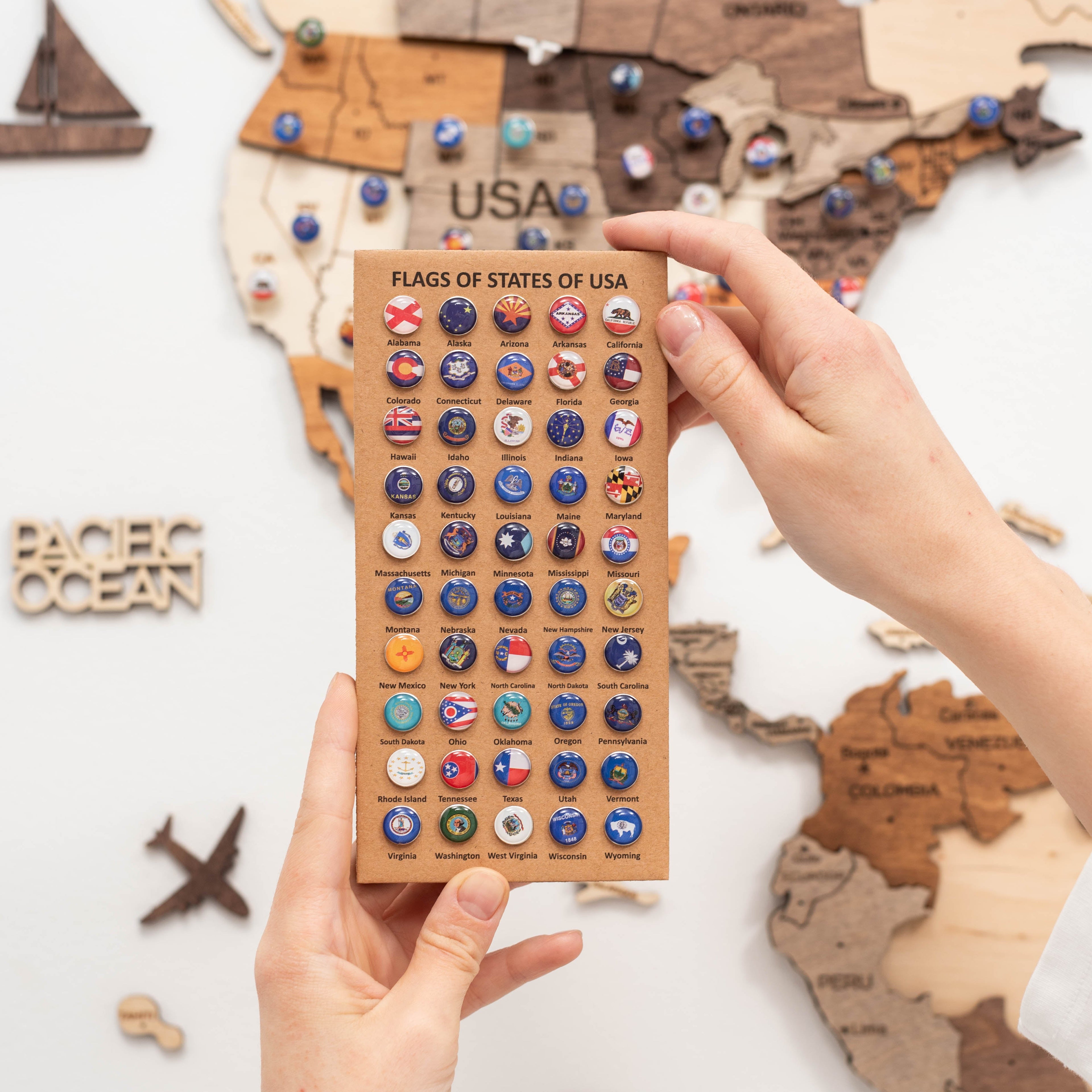 USA Flags Push Pins