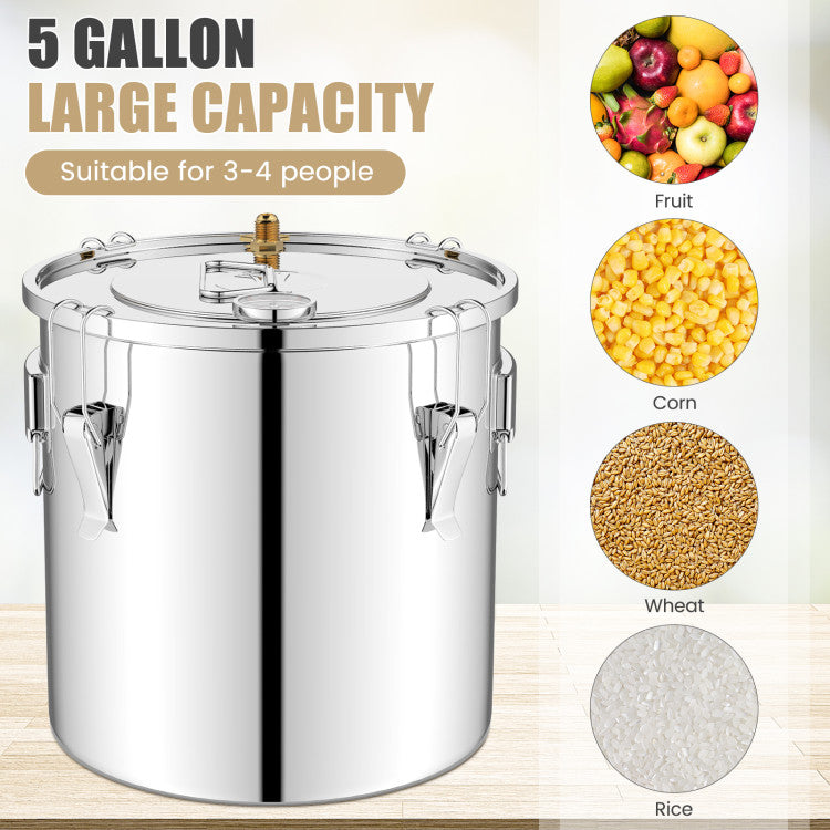 5/10 Gal 22/38 L Water Alcohol Distiller for DIY Whisky