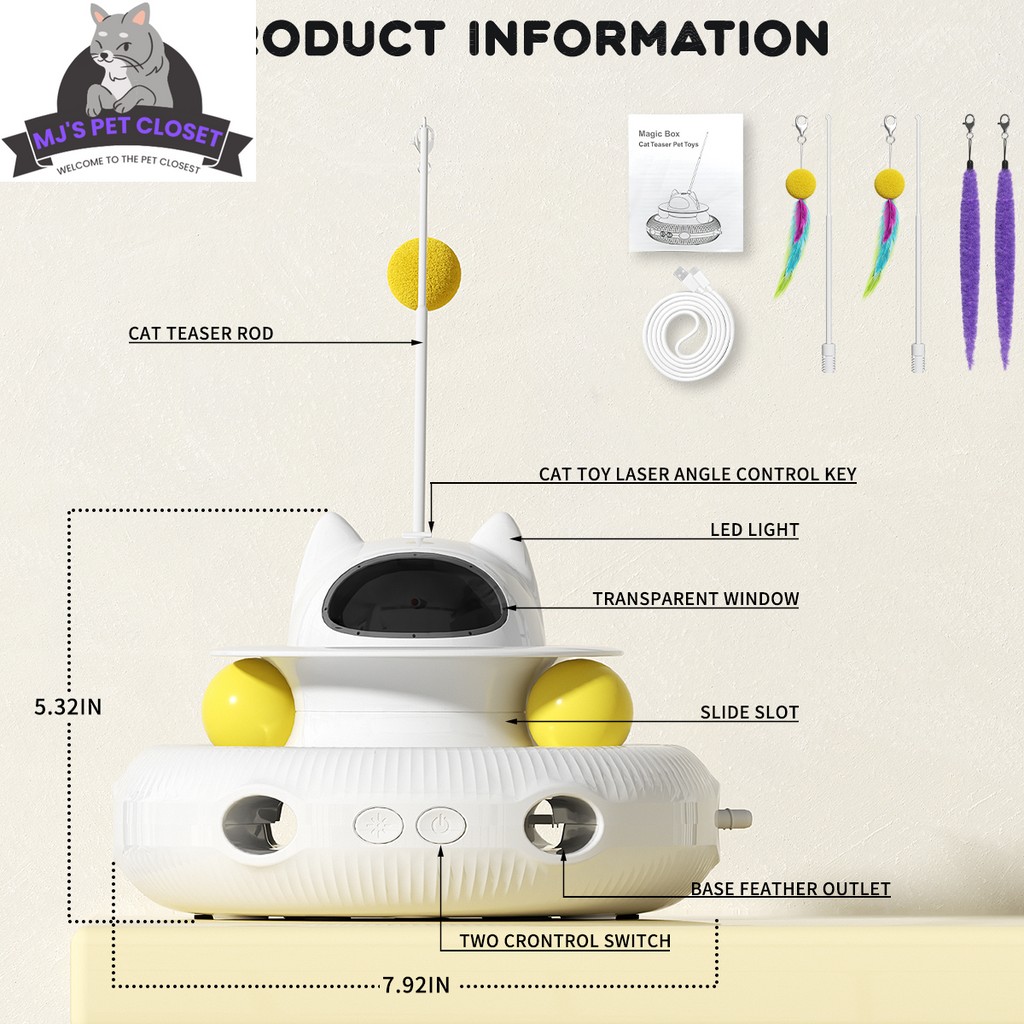 4-in-1 Interactive Cat Toy with Laser & Track Balls