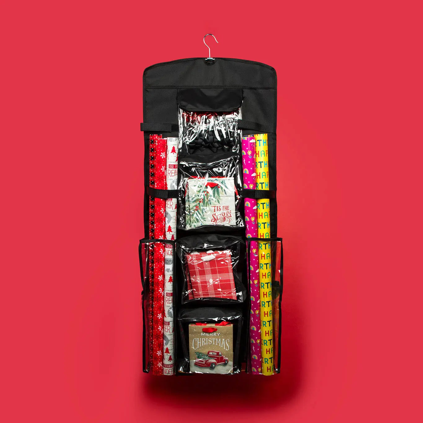 Gift Wrap Storage Organizer Wrapping Paper Holder Christmas Gift Bag Hanging Container