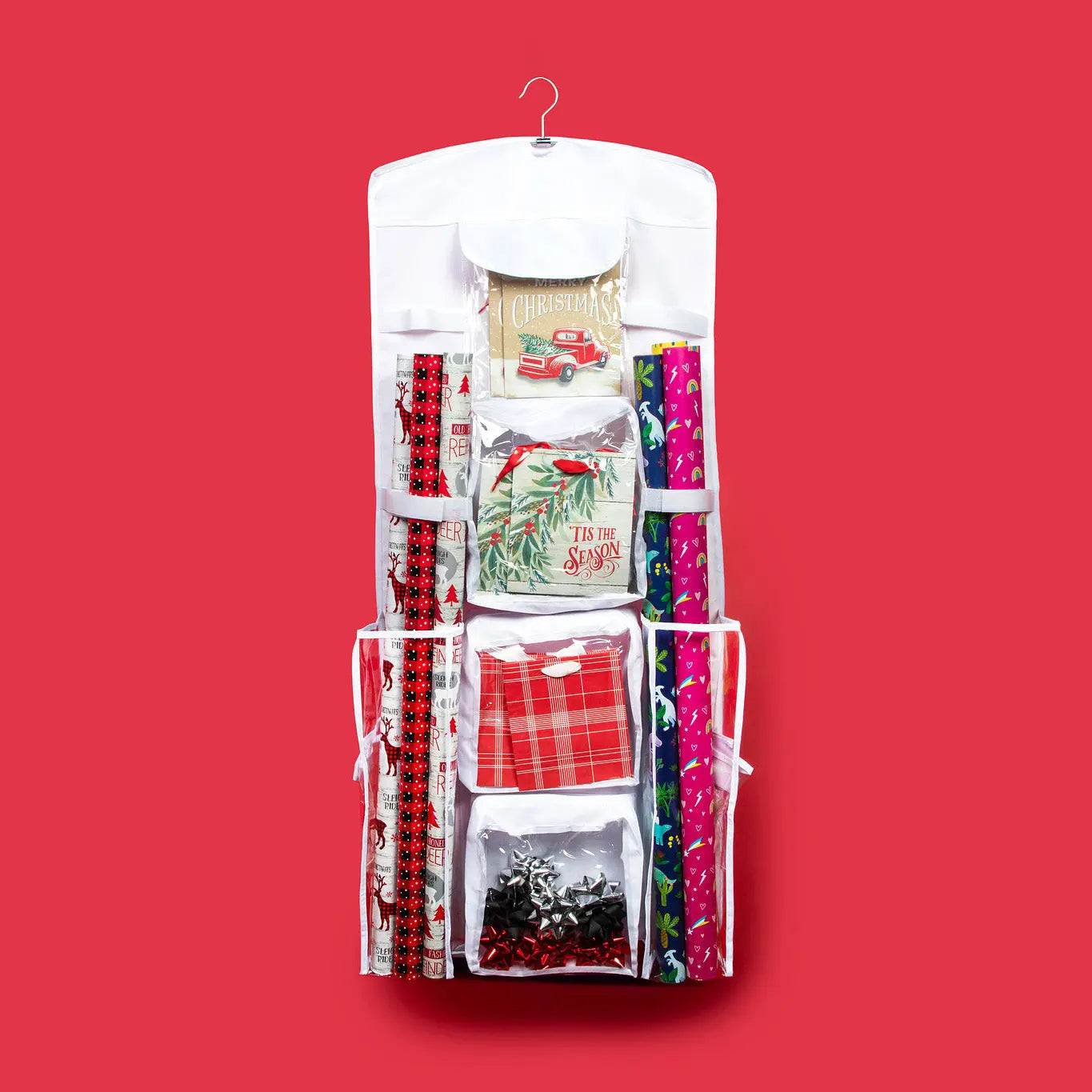 Gift Wrap Storage Organizer Wrapping Paper Holder Christmas Gift Bag Hanging Container