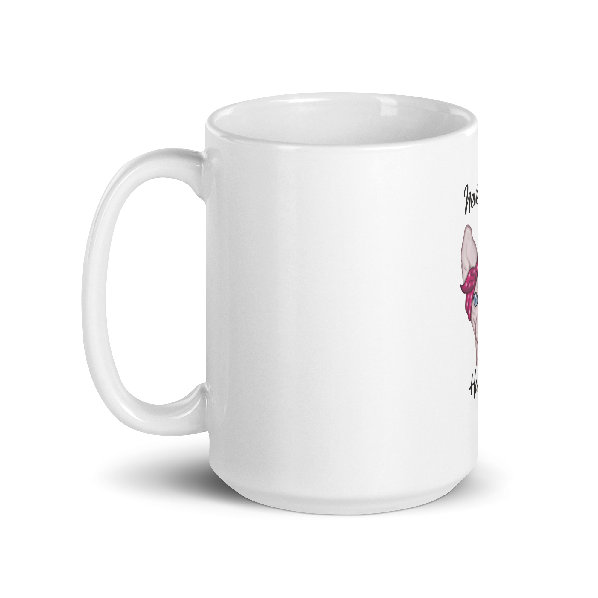 "NEVER A BAD HAIR DAY" SPHYNX COFFEE MUG