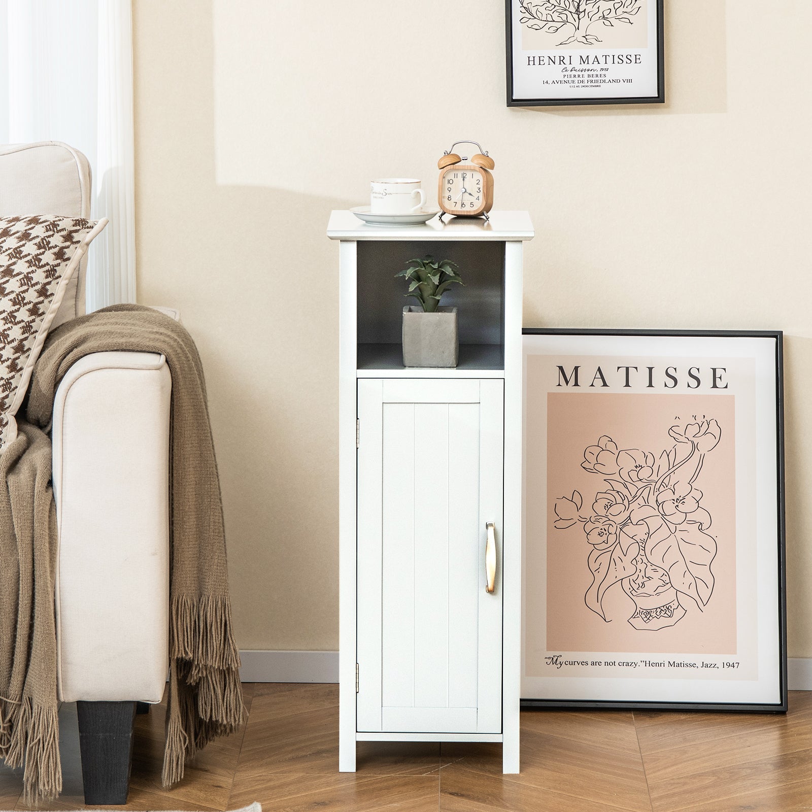 Bathroom Storage Organizer with 2-Tier Cabinet