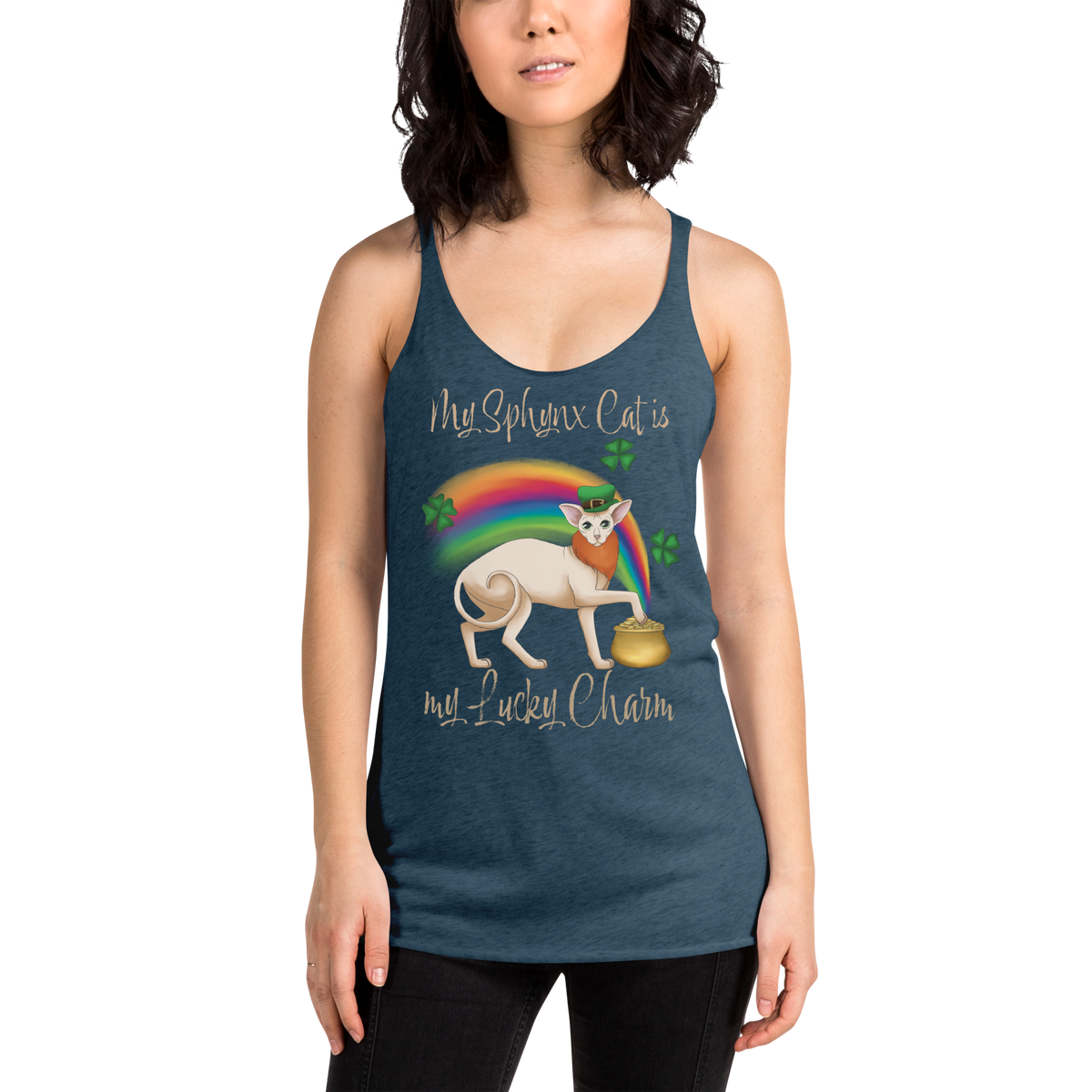 "MY SPHYNX CAT IS MY LUCKY CHARM" TANK