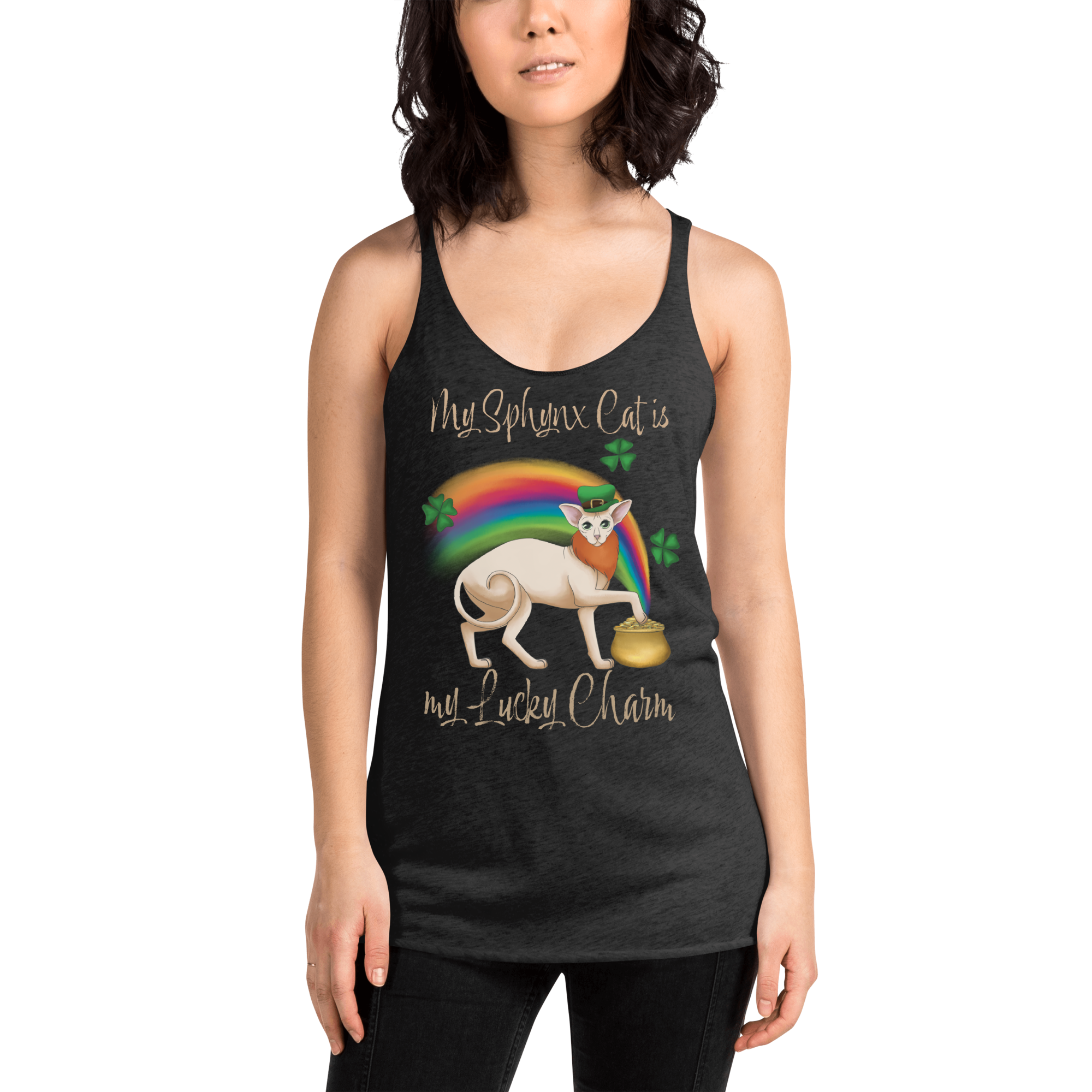 "MY SPHYNX CAT IS MY LUCKY CHARM" TANK