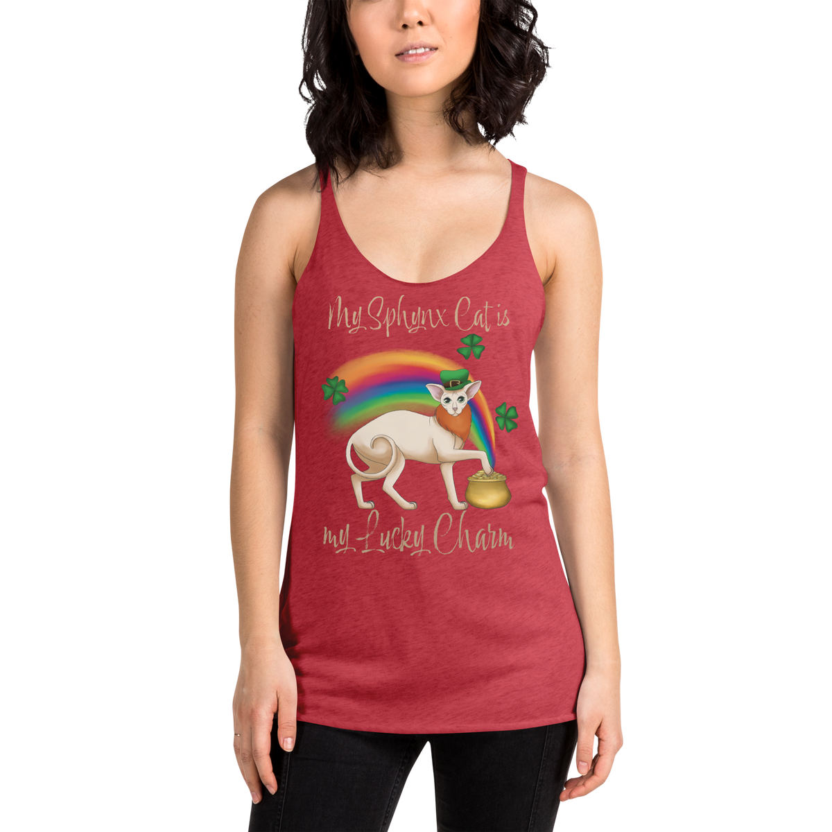 "MY SPHYNX CAT IS MY LUCKY CHARM" TANK