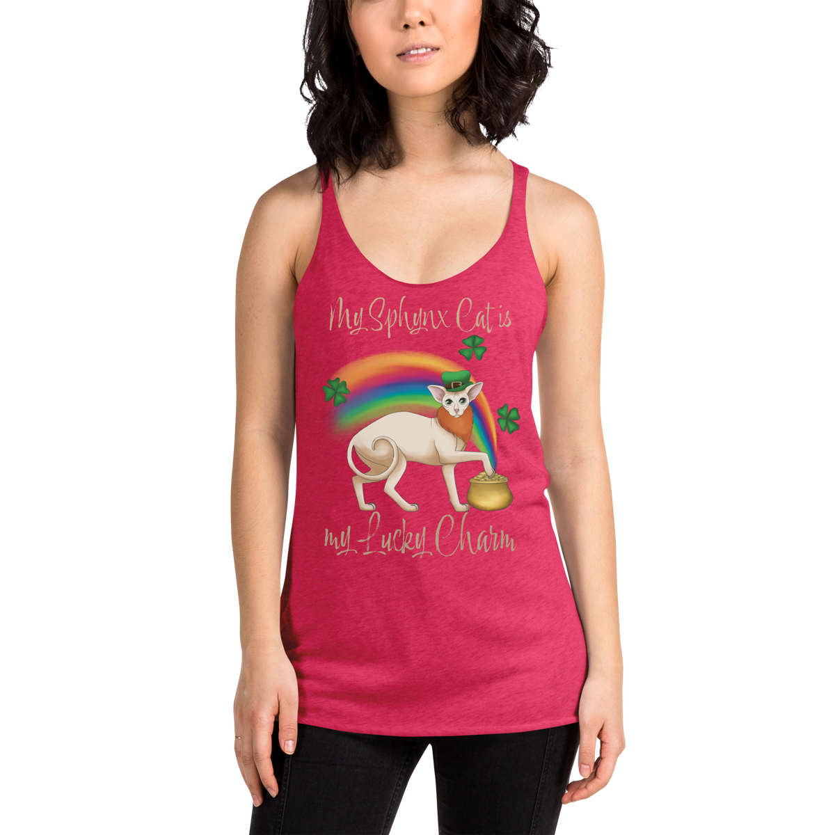 "MY SPHYNX CAT IS MY LUCKY CHARM" TANK