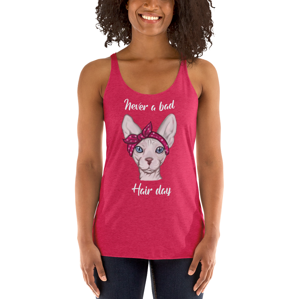 "NEVER A BAD HAIR DAY" SPHYNX TANK