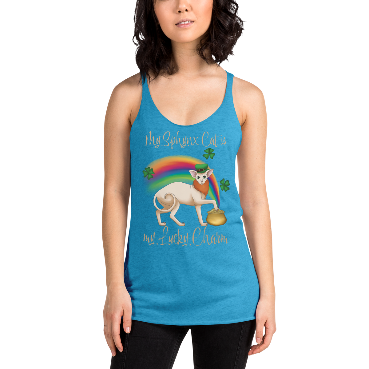 "MY SPHYNX CAT IS MY LUCKY CHARM" TANK