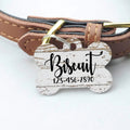 Wood Grain Pet ID Tag