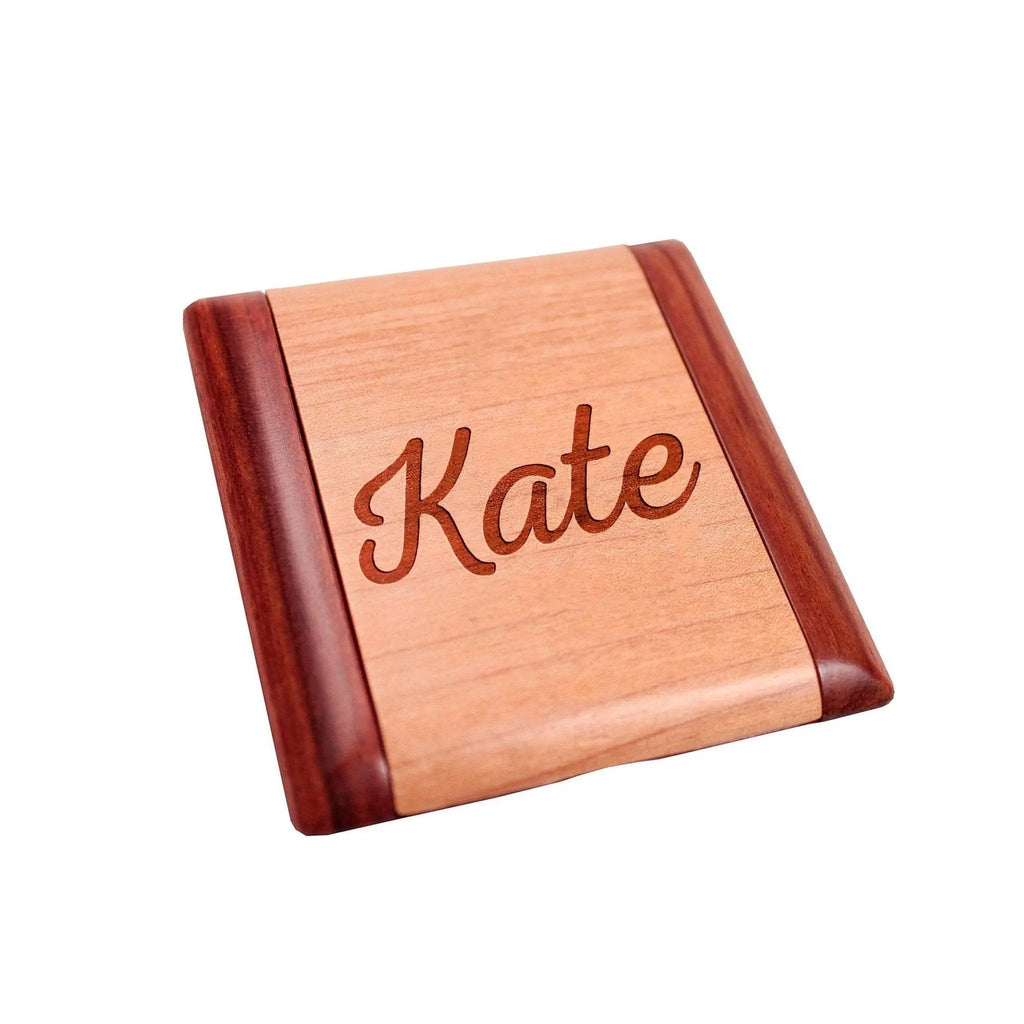 Wood Personalized Pocket Mirror - Personalized Bridesmaid Gift - Personalized Compact Mirror